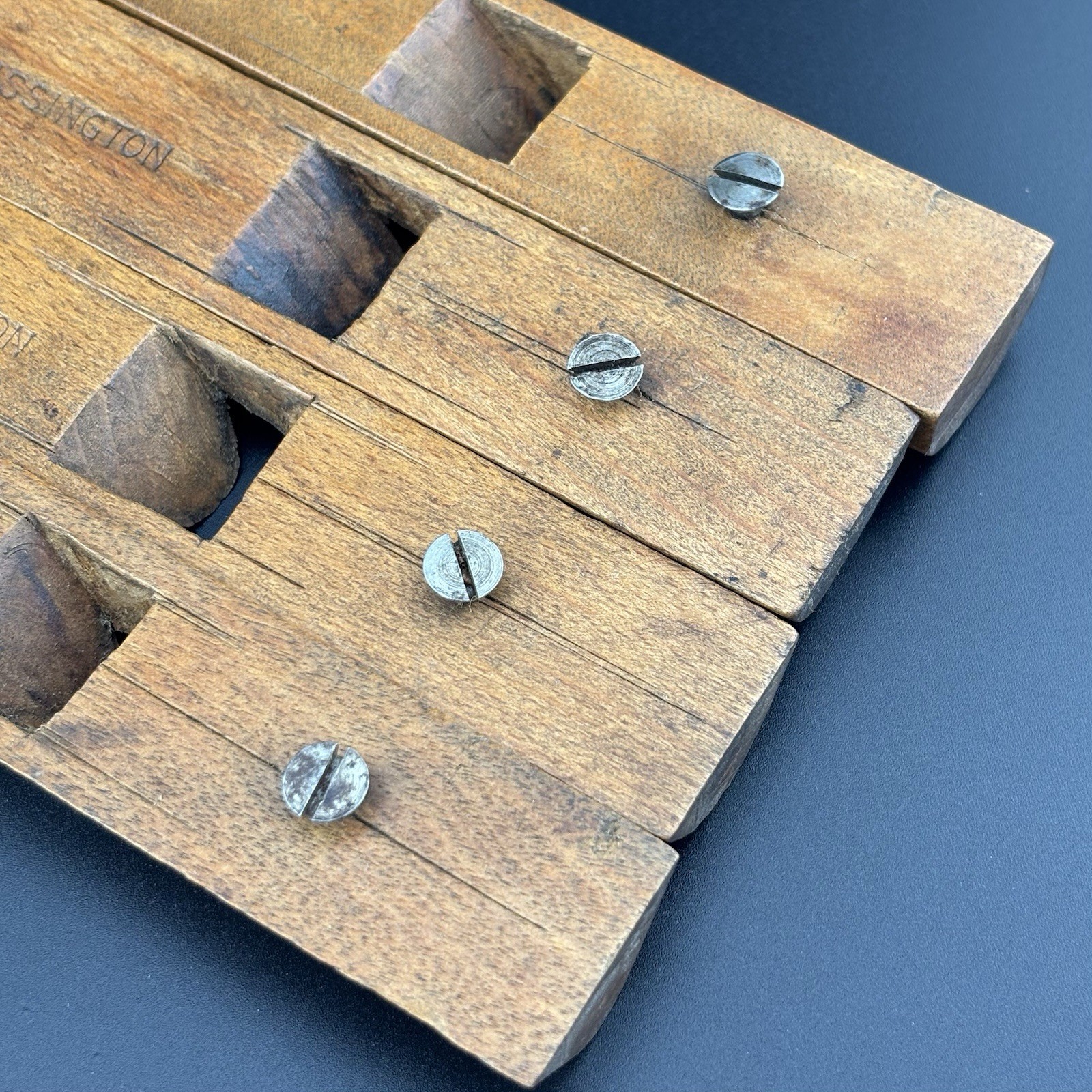 Set of 4 TISSINGTON Boxwood Patternmaker’s Plane Soles – 1/2, 3/4, 1, 1-1/4″
