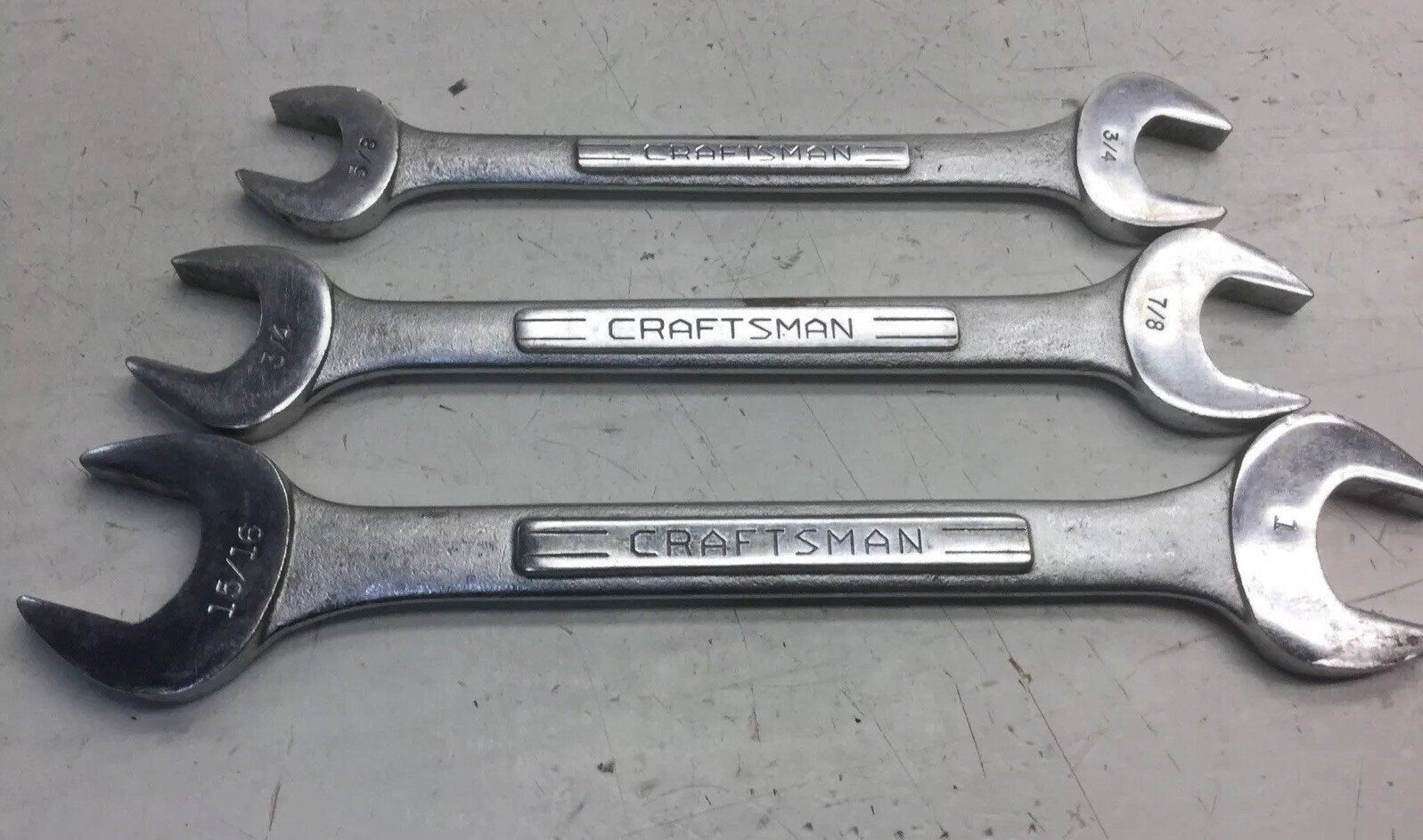 Vintage Craftsman=V= Open End Wrenches Set Of Three