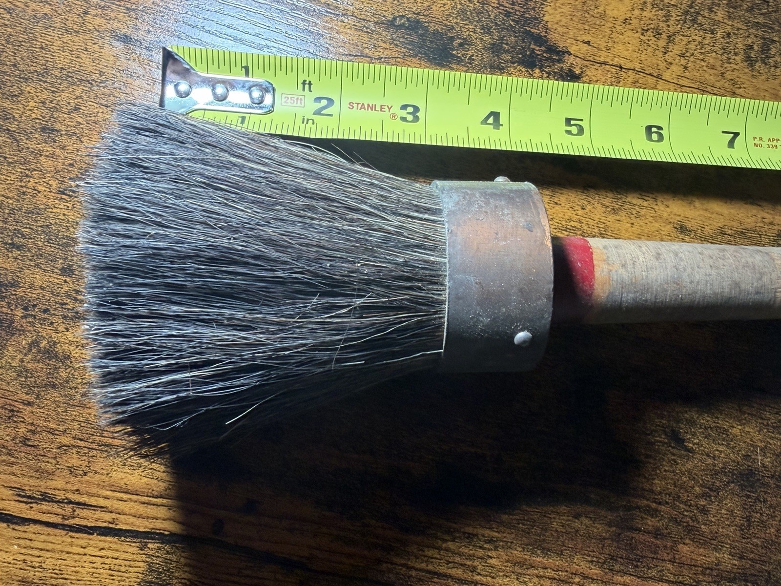 Antique French Paintbrush With Copper Ring