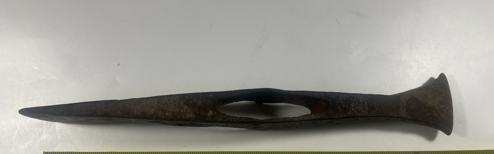 Antique Forged Mattock Grub Hoe Head 13⅜” Dual Blade Axe Adze Rustic Tool