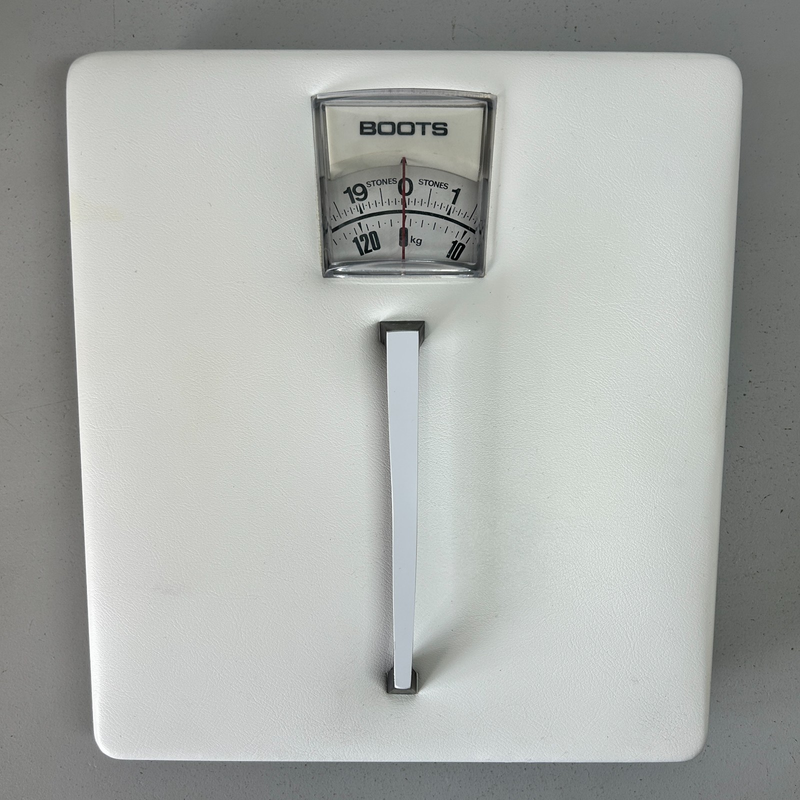 Vintage Boots Bathroom Weighing Scales KG/Stone White/Black Analogue Retro