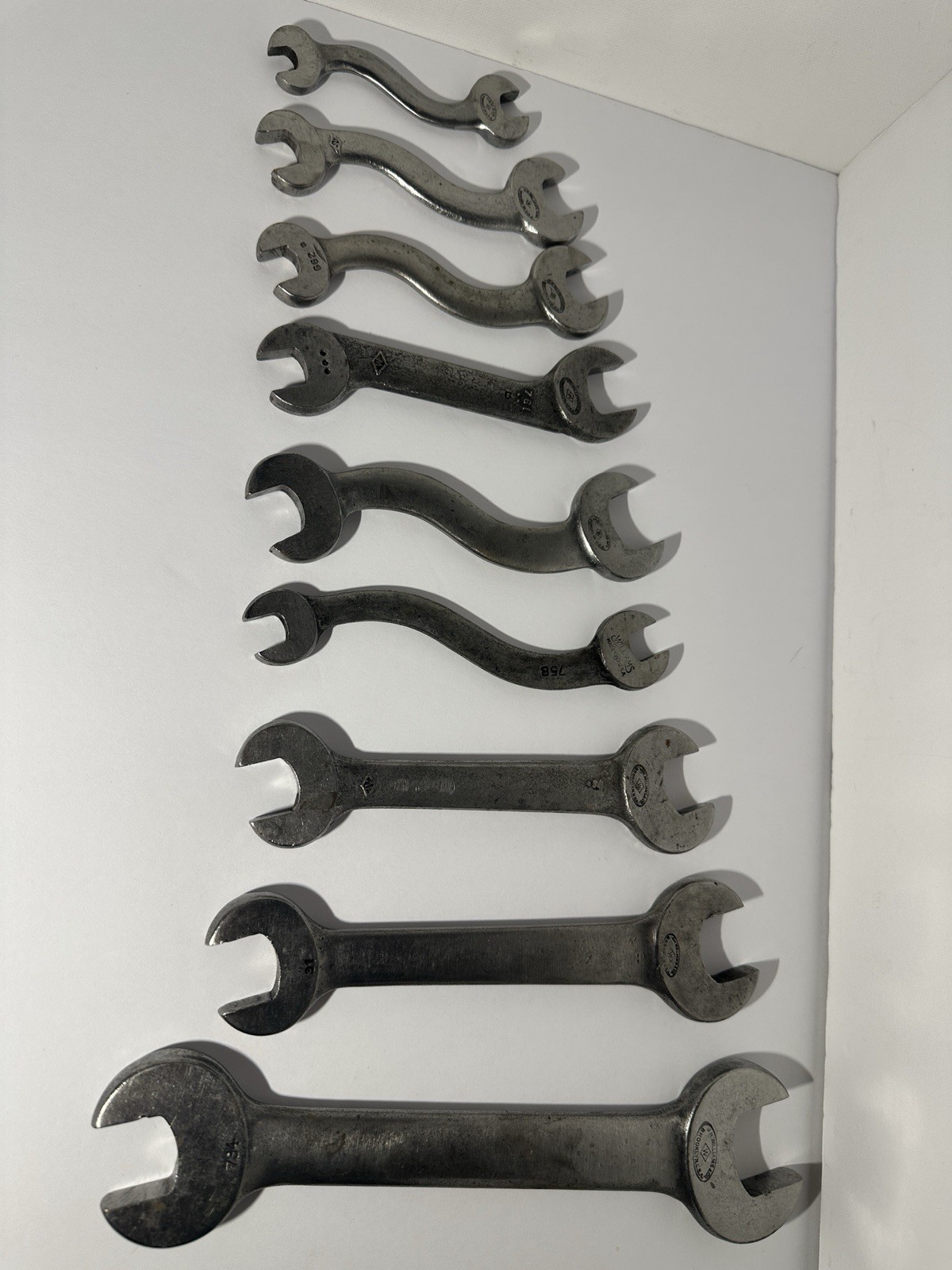 Vintage 9pc Wrench Mixed Lot Williams Superrench USA Made Drop Forged Wrenches