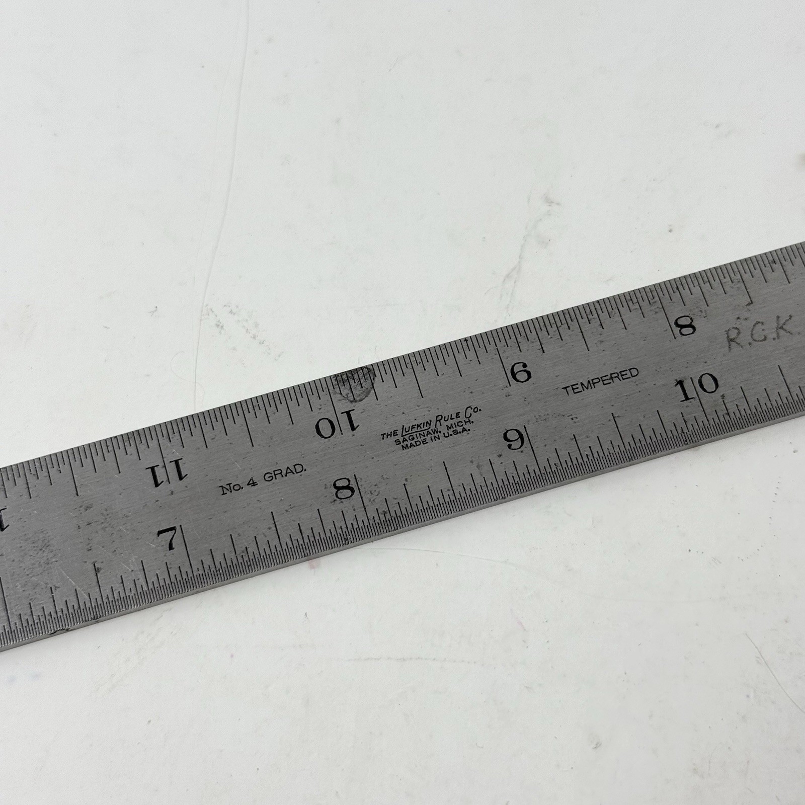 Vtg. The Lufkin Rule Co Saginaw Michigan No 4 Steel Ruler Made In USA Metal 18”