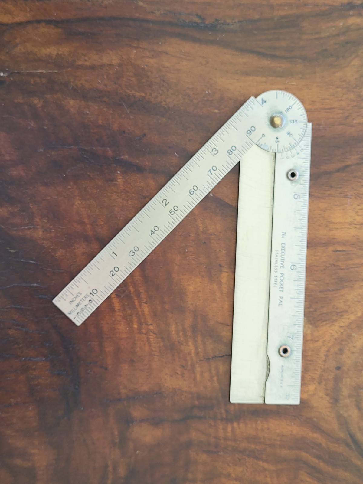 The Executive Pocket Pal Stainless Steel Folding Rule Tool/Decimal Equivalents