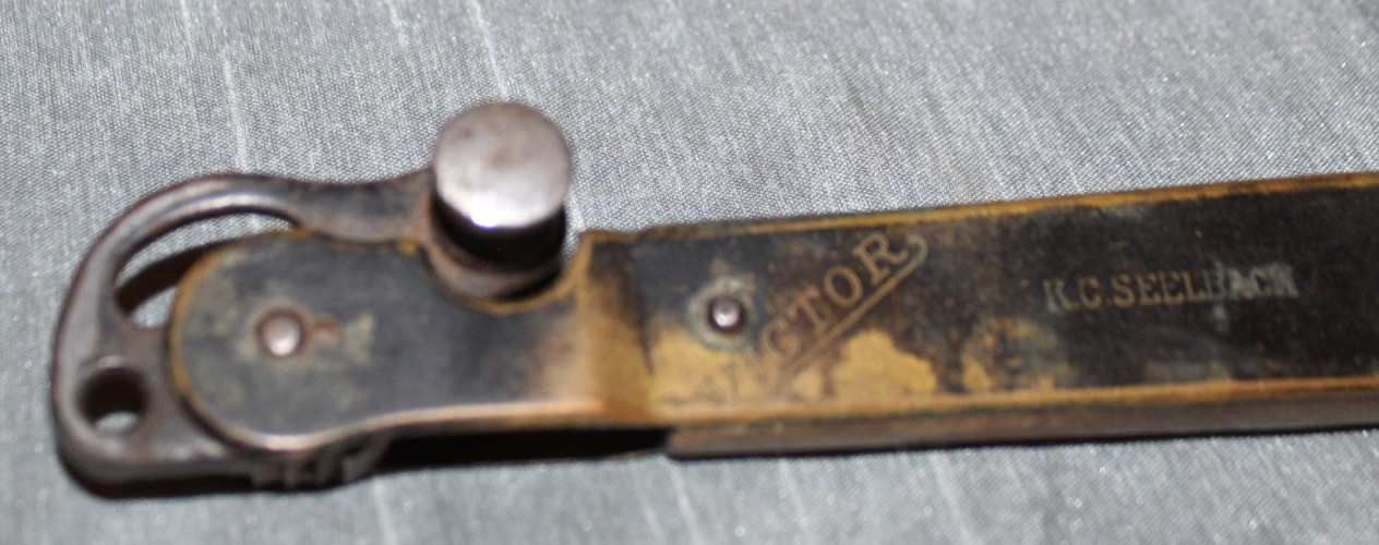Collectible Antique Victor Kitchen Can Opener Tool 1913 Patent Metal & Wood