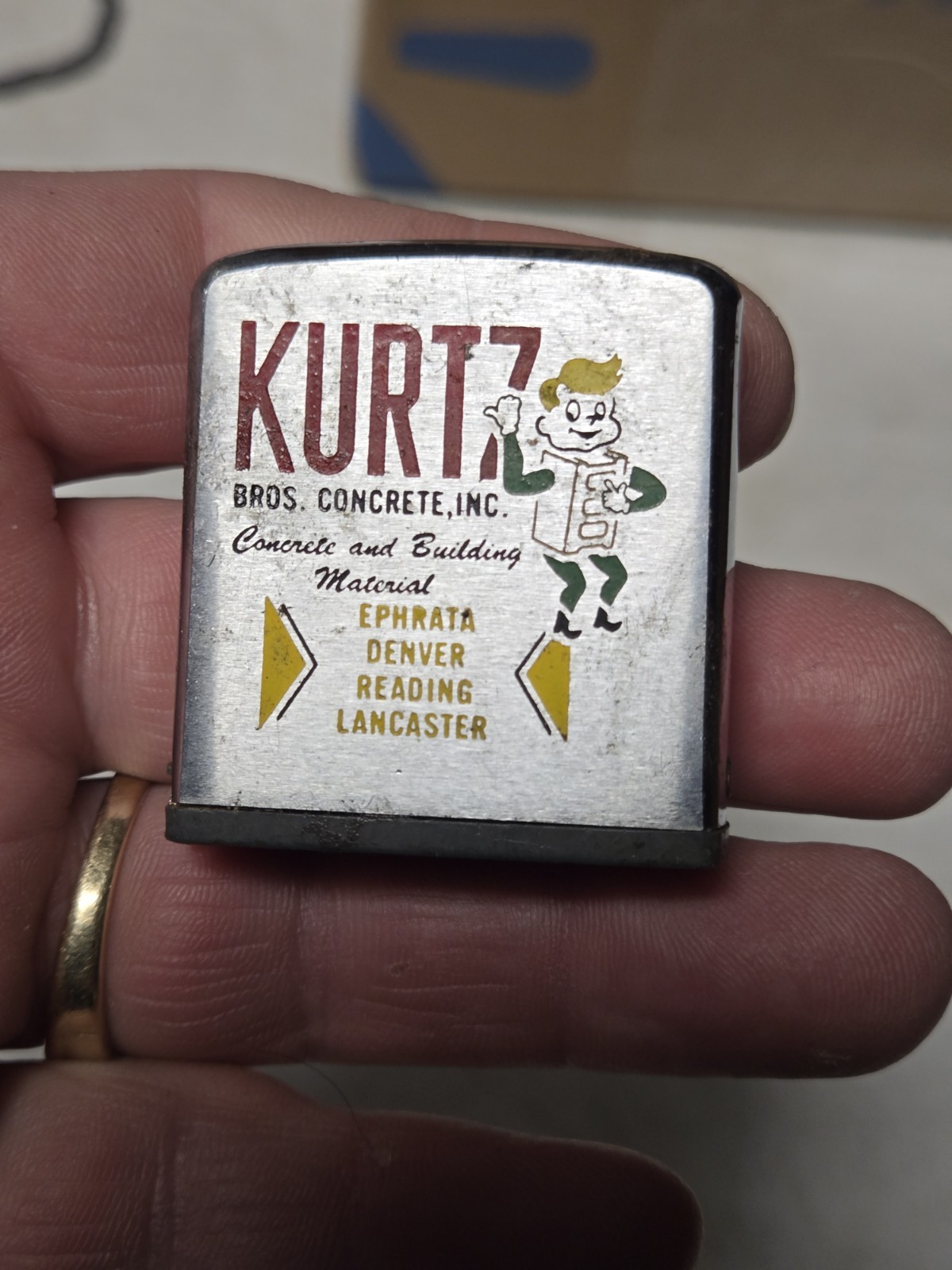 Vintage Advertising Zippo Tape Measure Kurtz Co. Ephrata Reading Lancaster PA