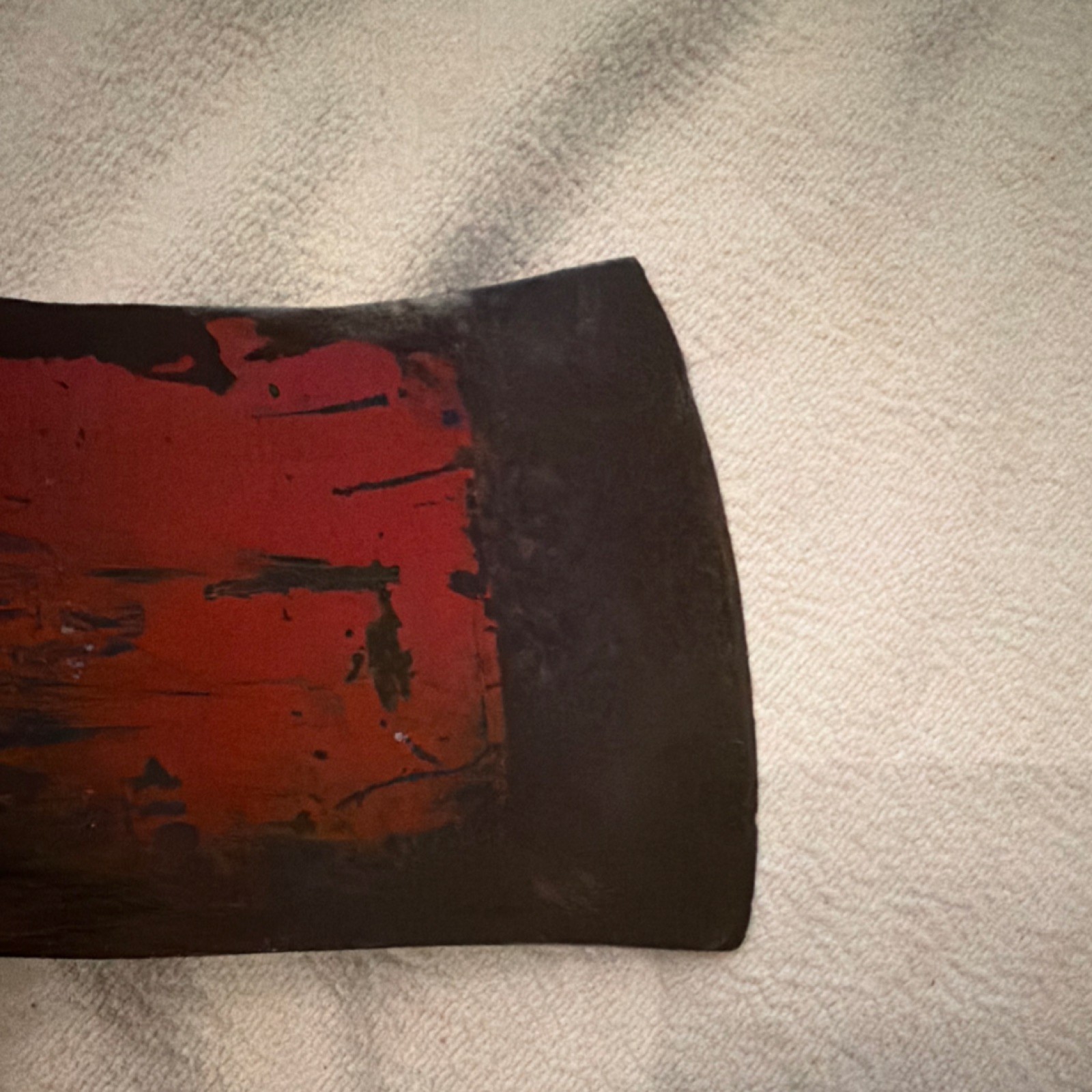 Vintage Original Double Bit Axe Head Red Painted 6.5 Inch-no name