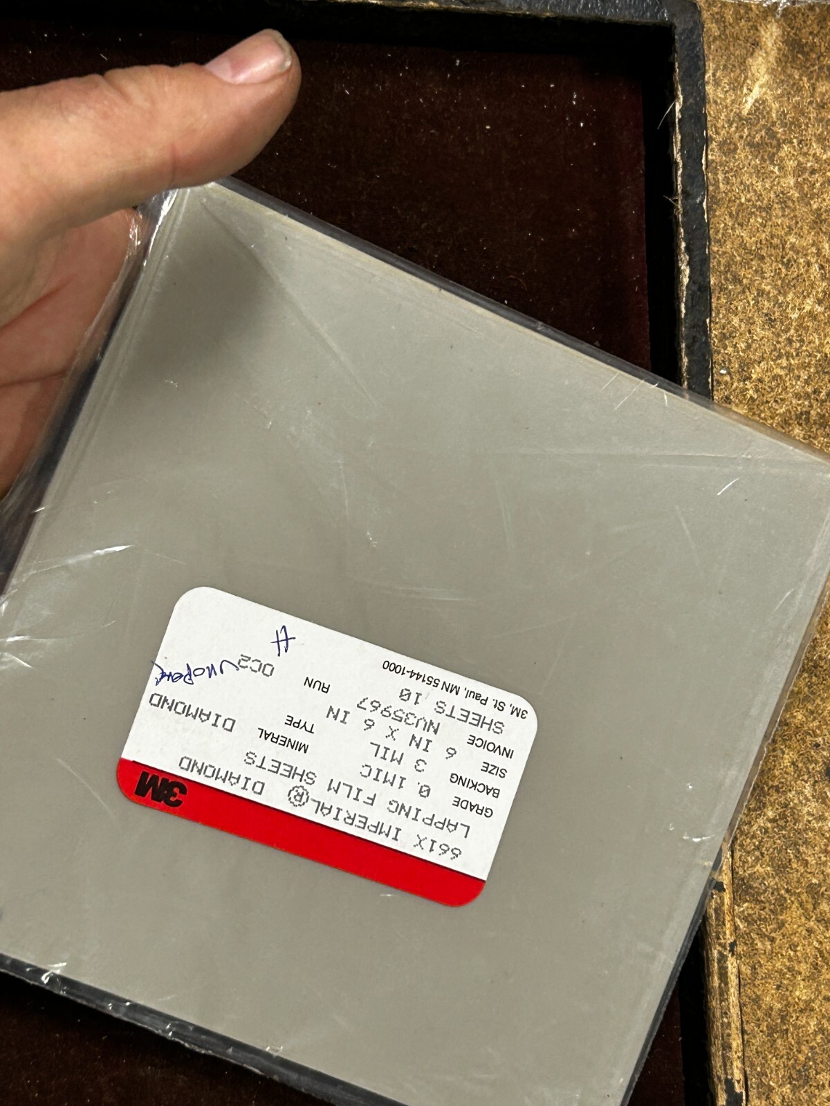 MACHINIST Unused 3M Imperial Diamond Lapping Film 0.1 Mic – 6 – 6″ x 6″ Disks #H