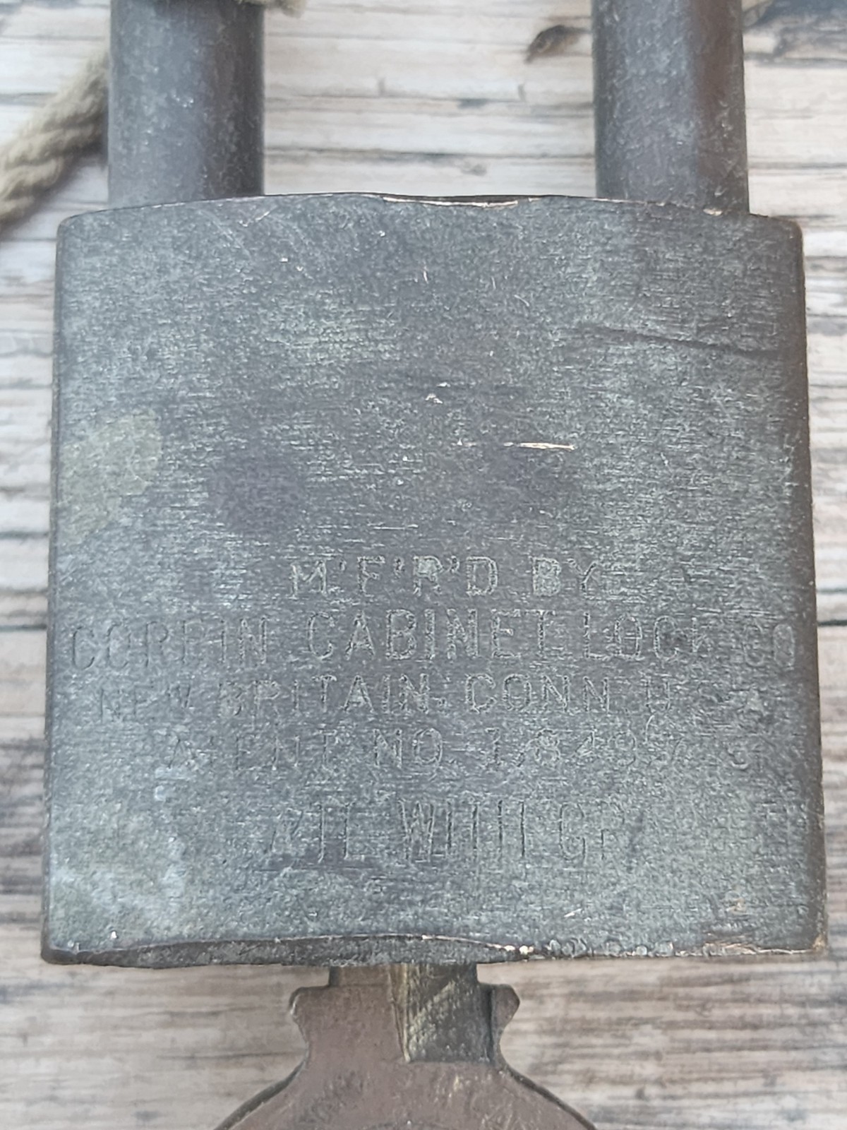 Antique Corbin Cabinet Lock Co. Long Shackle Padlock w/ Key – New Britain CT…