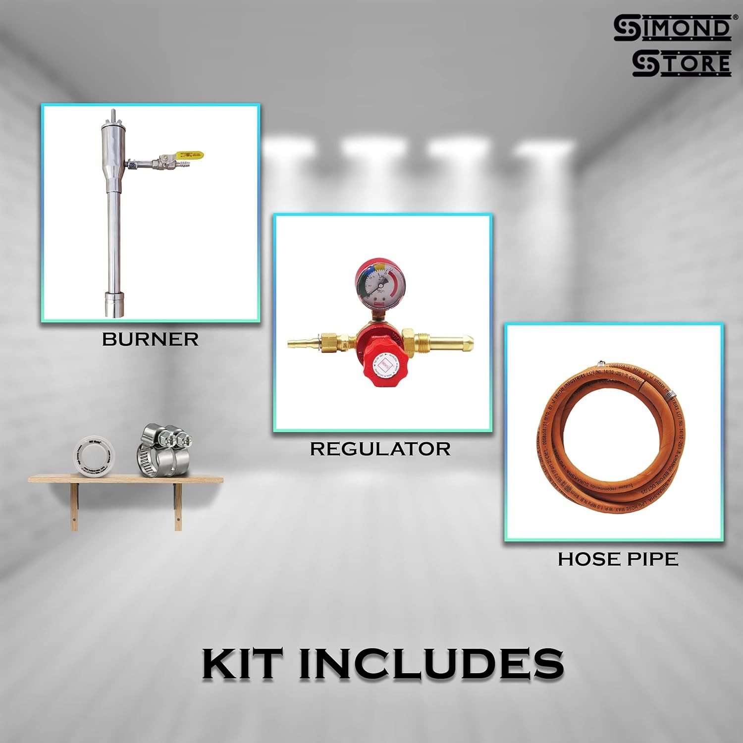 Propane Forge Single Burner Kit for Blacksmithing -Includes Valve-Hose-Regulator