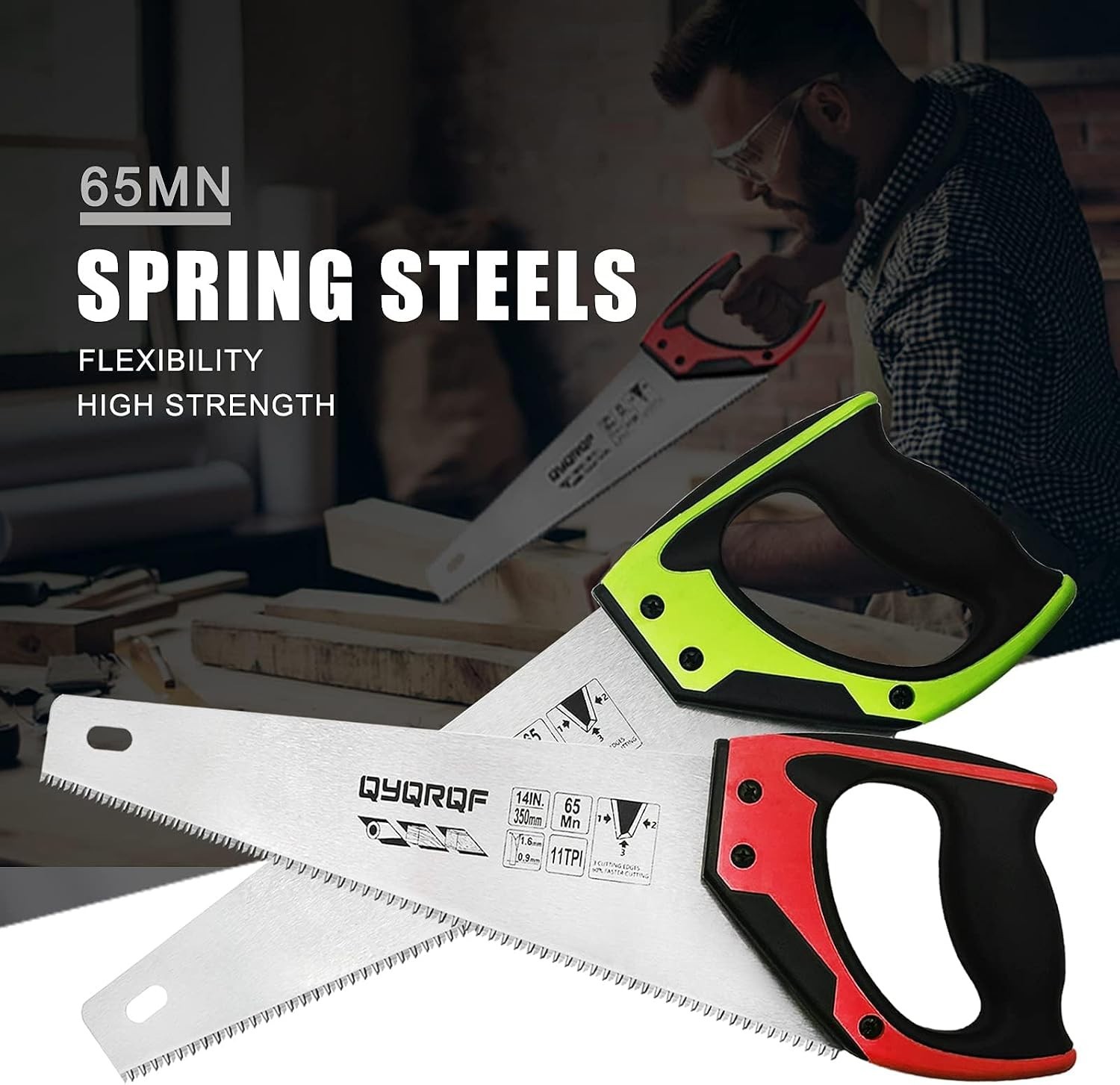 14-Inch Pro Hand Saw with 11 TPI Ergonomic Grip for Precise Wood & Plastic Cu…