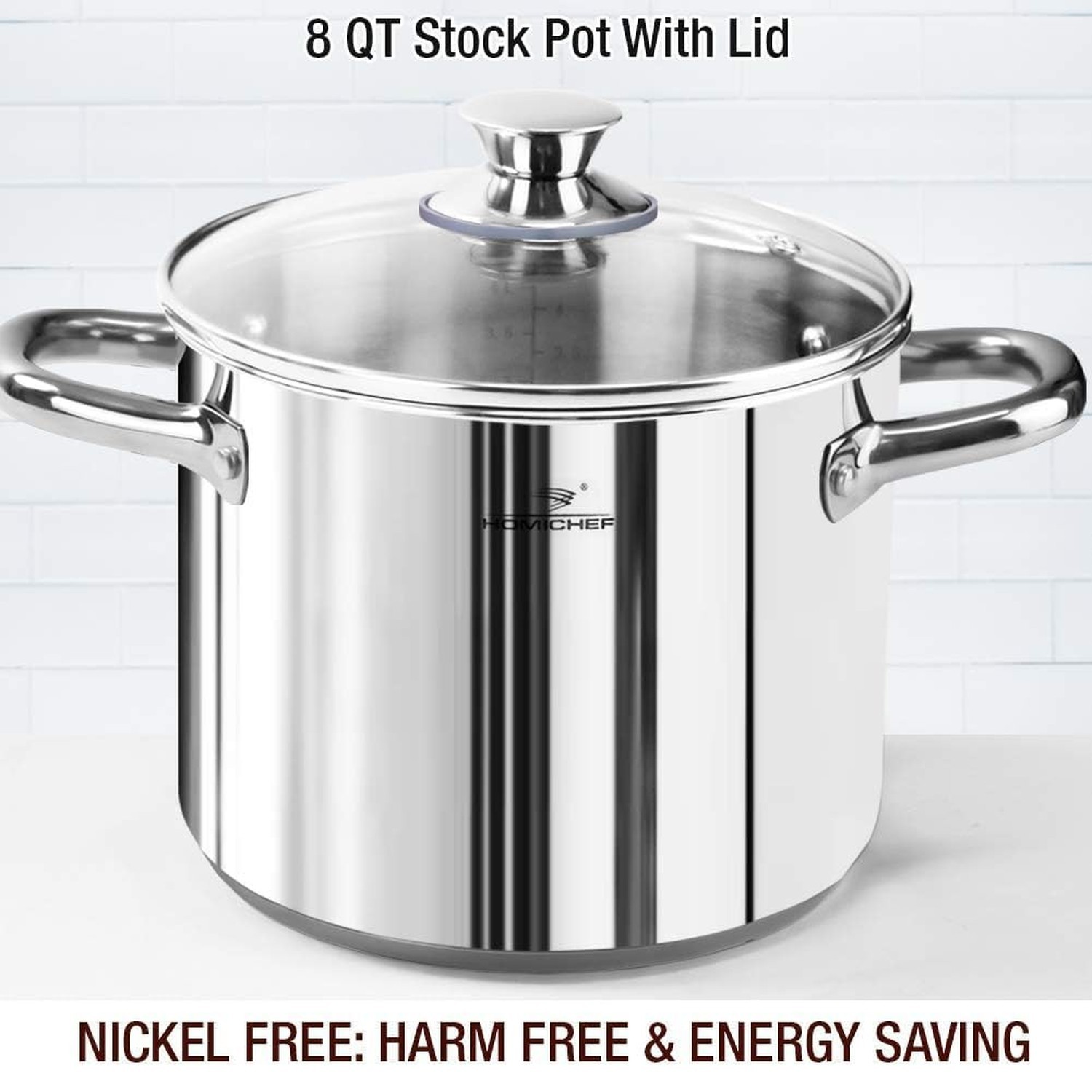HOMICHEF 14-Piece Nickel Free Stainless Steel Cookware Set – Nickel Free Pots…