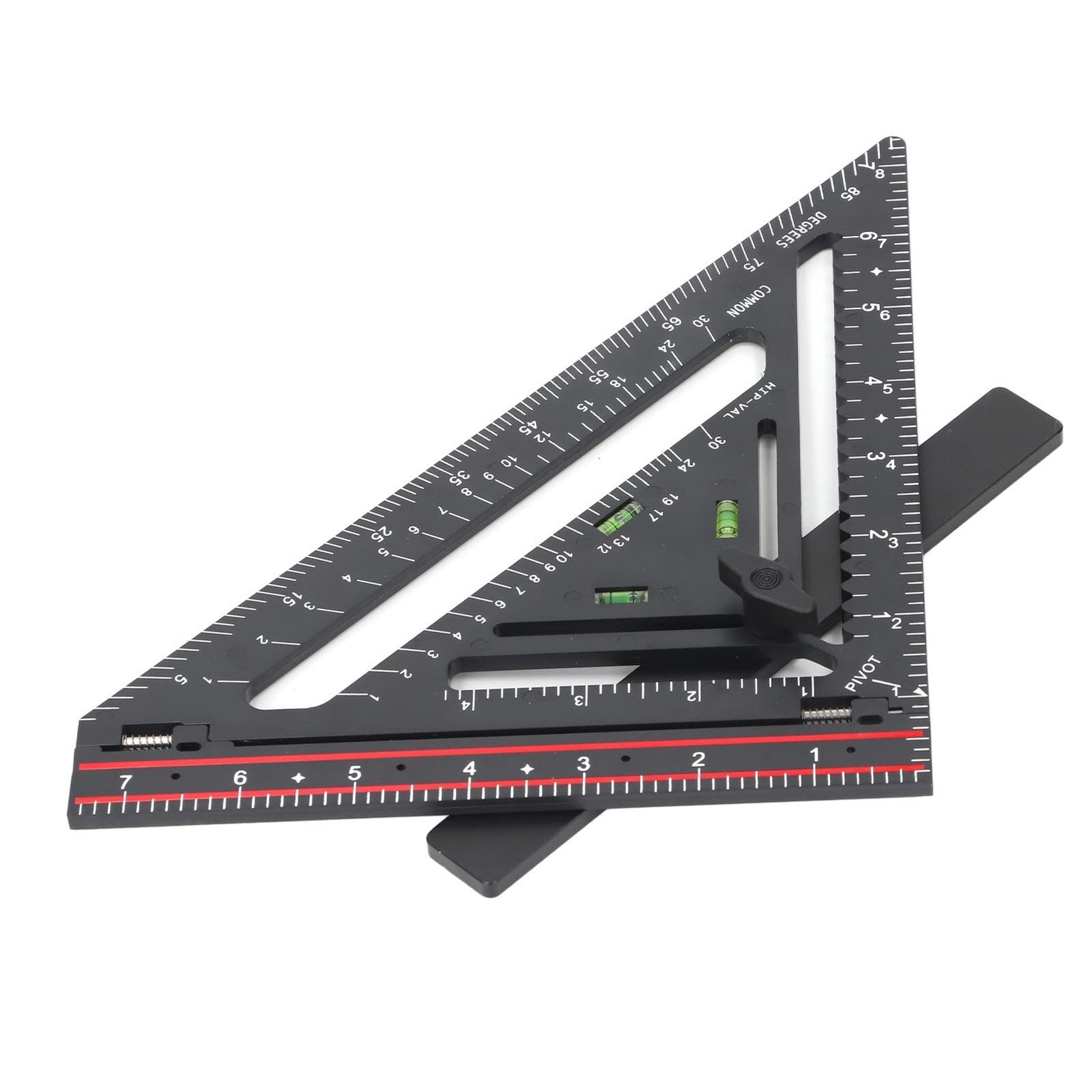 Folding Square Rafter with Level, Advanced Carpenter Square, Jig Black