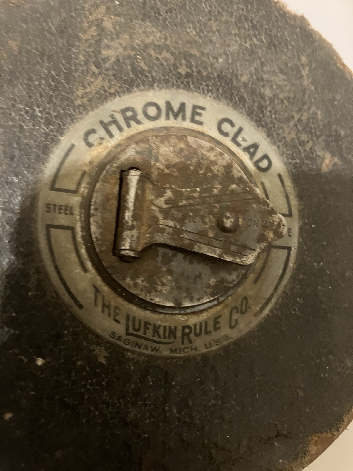 Vintage Steel 100 Ft. Tape Measure The Lufkin Rule Co. Chrome Clad “Leader” USA