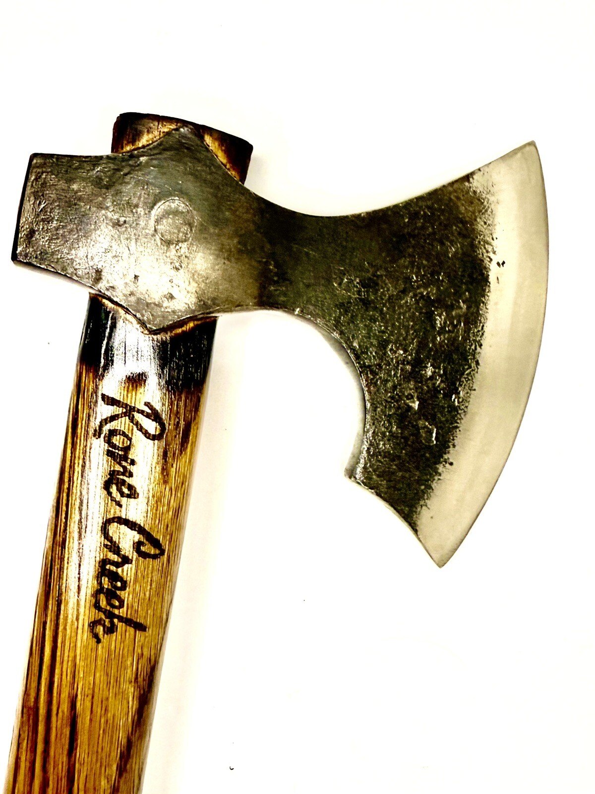Rone Creek Viking Throwing Axe: Hickory Handle, Viking Style Head