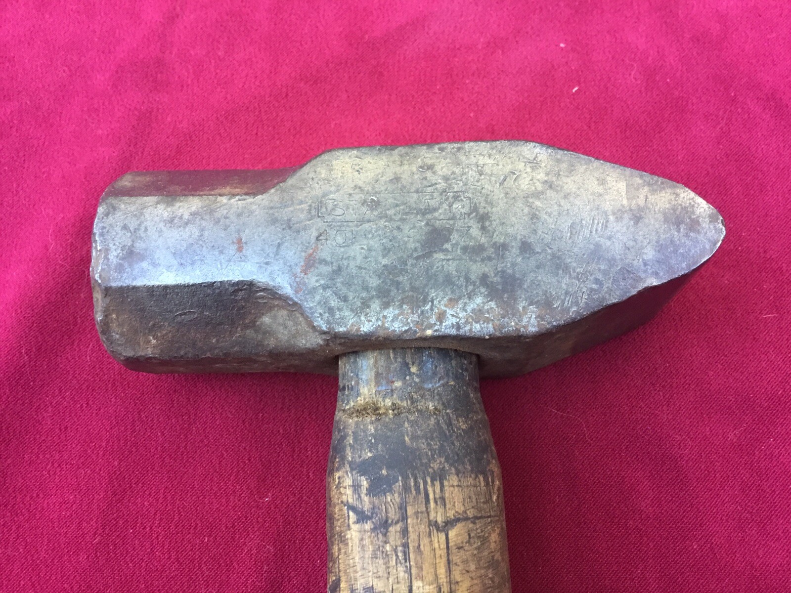 vintage stanley blacksmith pein hammer model 401 32 oz. dixie handle
