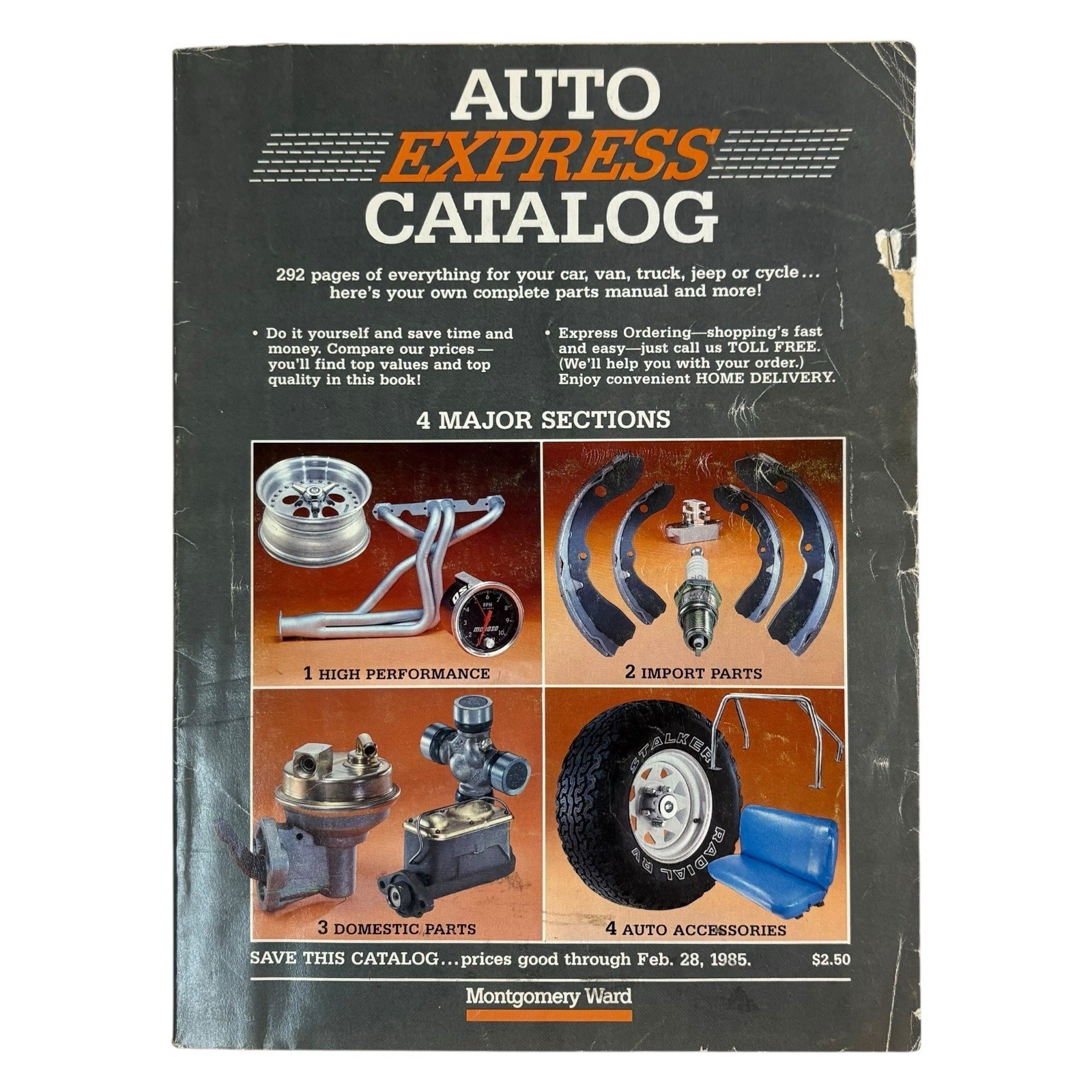 VTG 1984 Montgomery Ward Auto Express Catalog Softcover Magazine Car Mechanic
