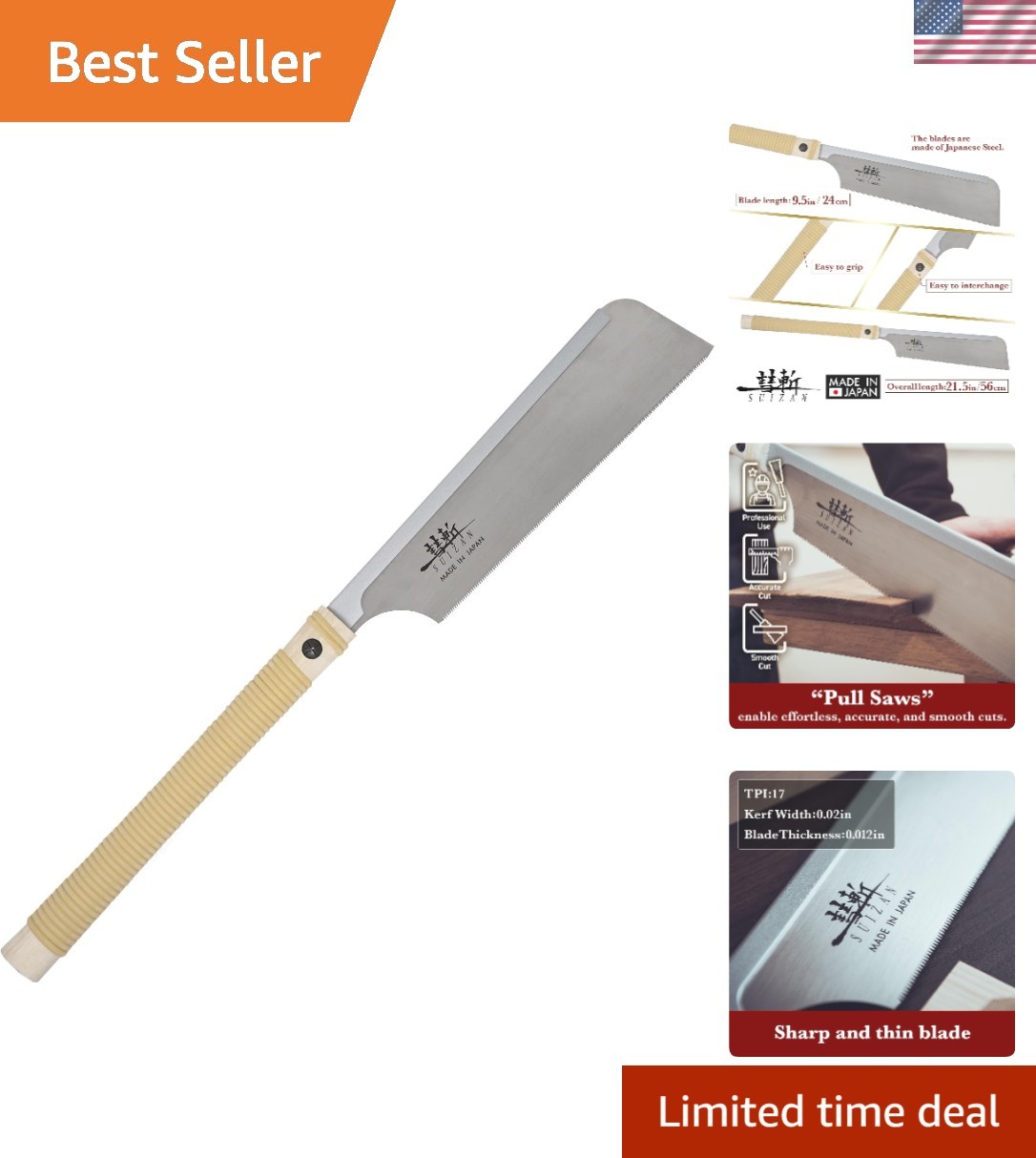 Japanese Dovetail Saw 9.5″ – Lightweight Pull Saw with Precision Cutting Edge
