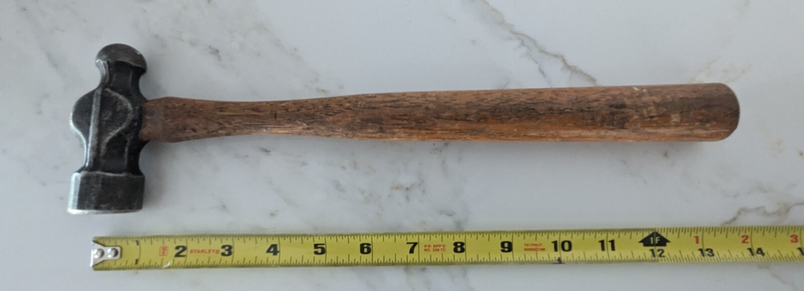 Vintage 16 Ounce Machinist/Metalwork 13″ Ball Pein Hammer w/Original Wood Handle