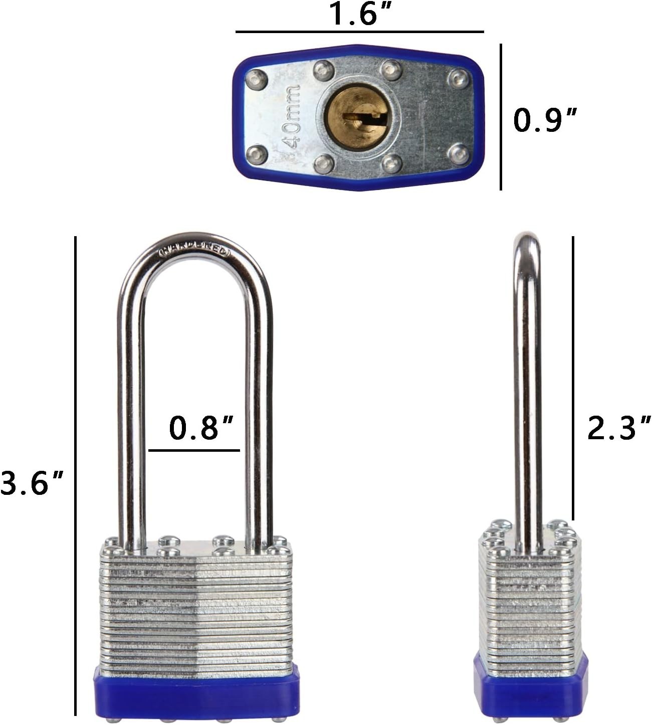 Extra Long Shackle Heavy-Duty Padlocks, Keyed Alike 20PCS for Versatile Security