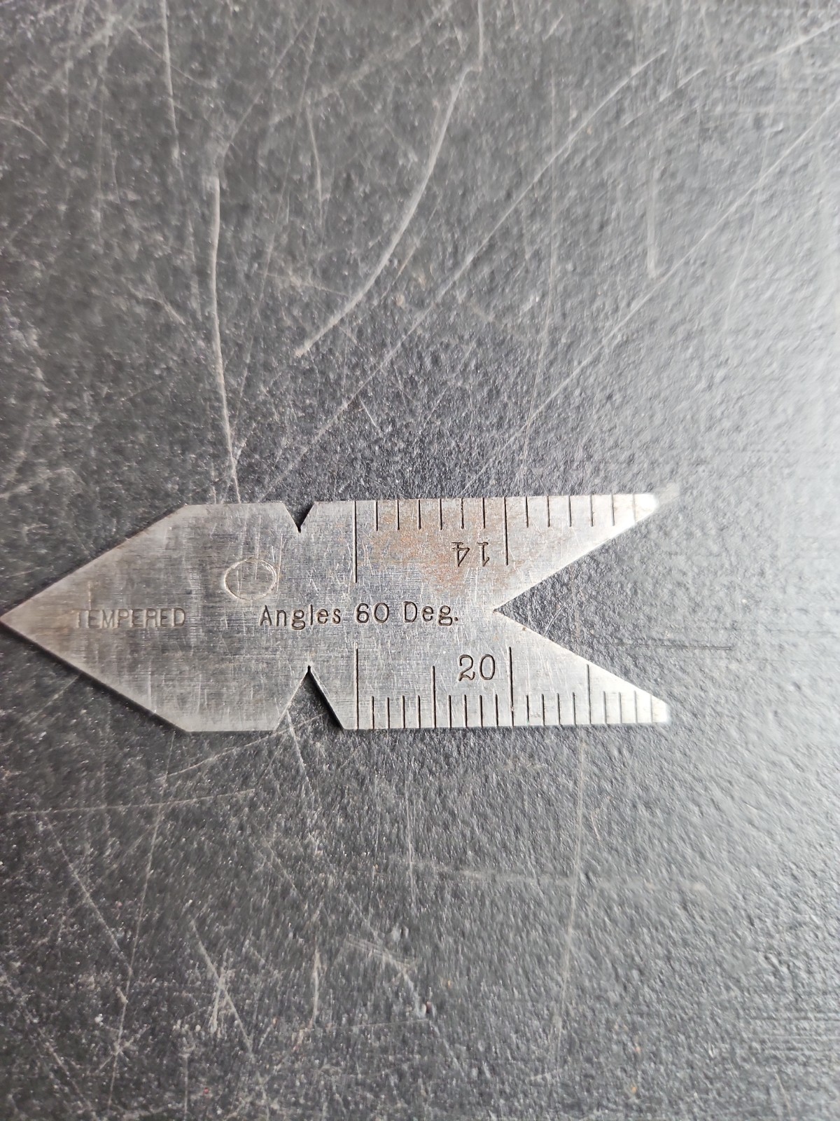 Vintage L. S. Starrett No. 391 Center Gage Angles 60° Tempered Machinist Tool