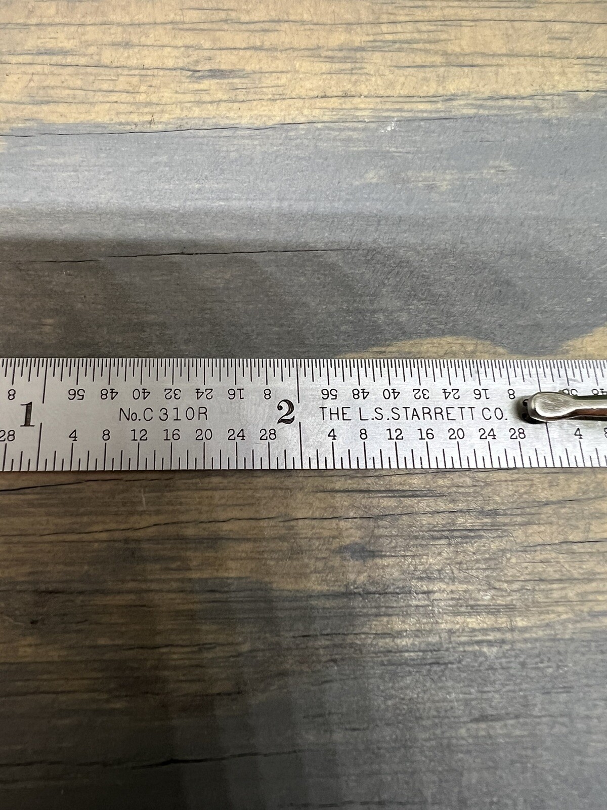 L.S. Starrett 6” Ruler No. C310R with Pocket Clip Tempered Steel