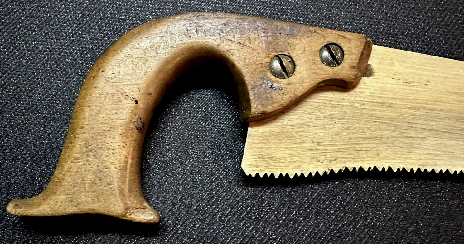 Antique Disston Saw Rustic Folk Art Hand Painted Farmhouse Barn Primitive Signed