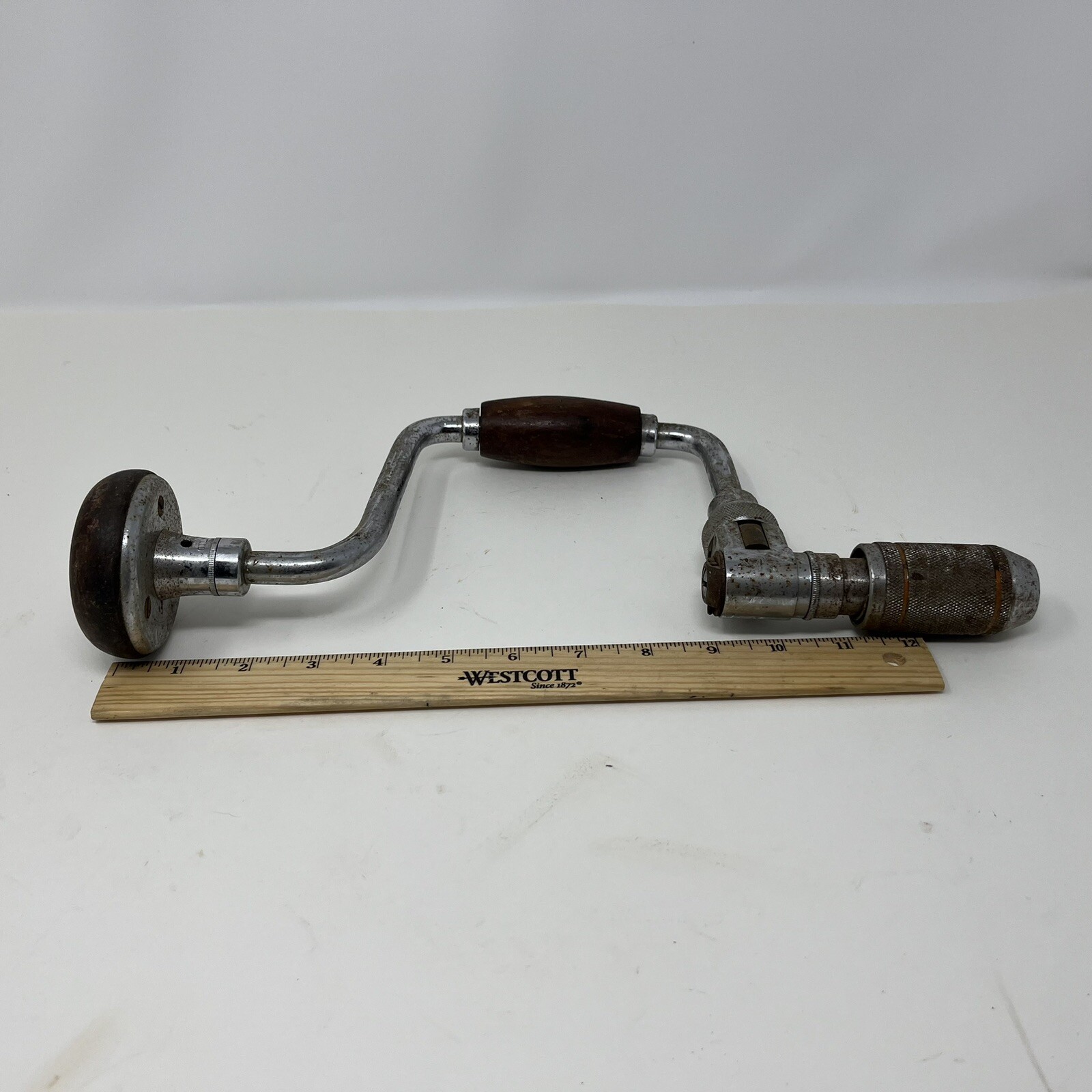 Vintage Stanley & Millers Falls 10″ Brace Hand Drill Lot of 4 See Pics & Descr.