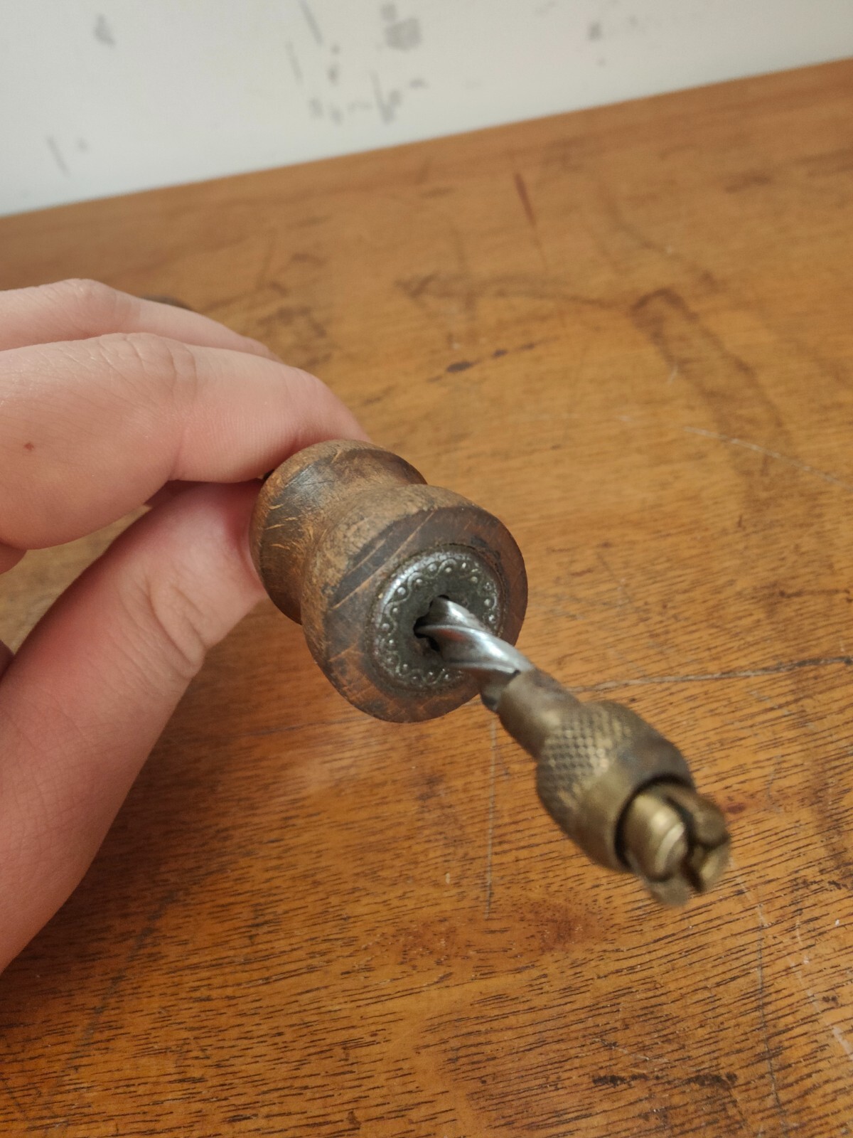 Vintage Hobbies Brass & Steel Archimedes Hand Drill, Old tool Foreign Stamp 24cm