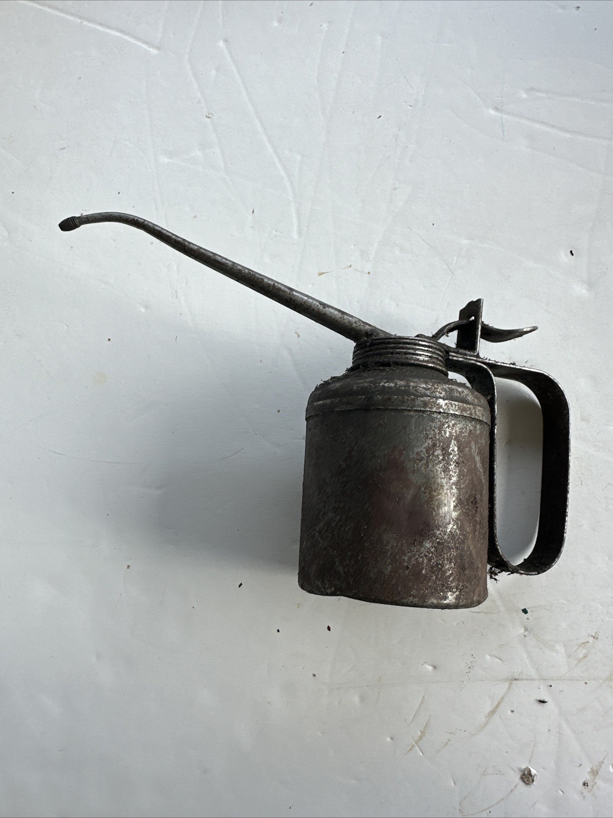 Vintage Pump Oiler Can 5.5” Tall Uncleaned From Estate Sale Unique Tip