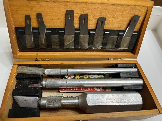 X-ACTO Vintage Knife Set Wooden Box 6.5″ x 3″