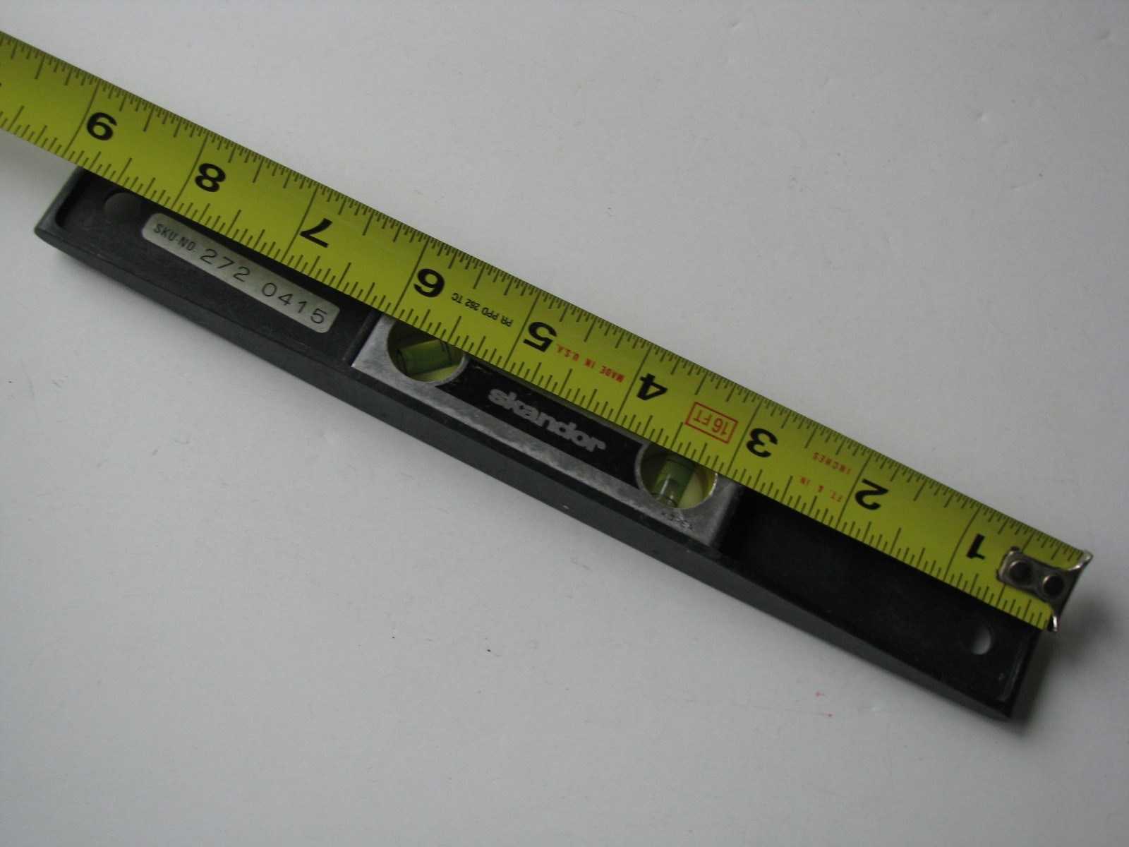 Vtg Sm 9″ Skandor Korea 90 190 45 Degree Level Plane Tool SKU no. 272 0415 Black