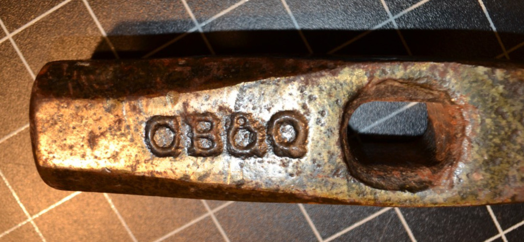 CB&Q – CHICAGO, BURLINGTON & QUINCEY – POINTED MAUL HAMMER HEAD
