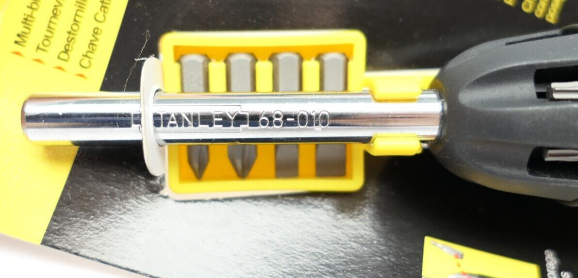 Vtg 1998 STANLEY Contractor Grade 10pc. Multi-Bit Rachet Screwdriver 68-010 NOS