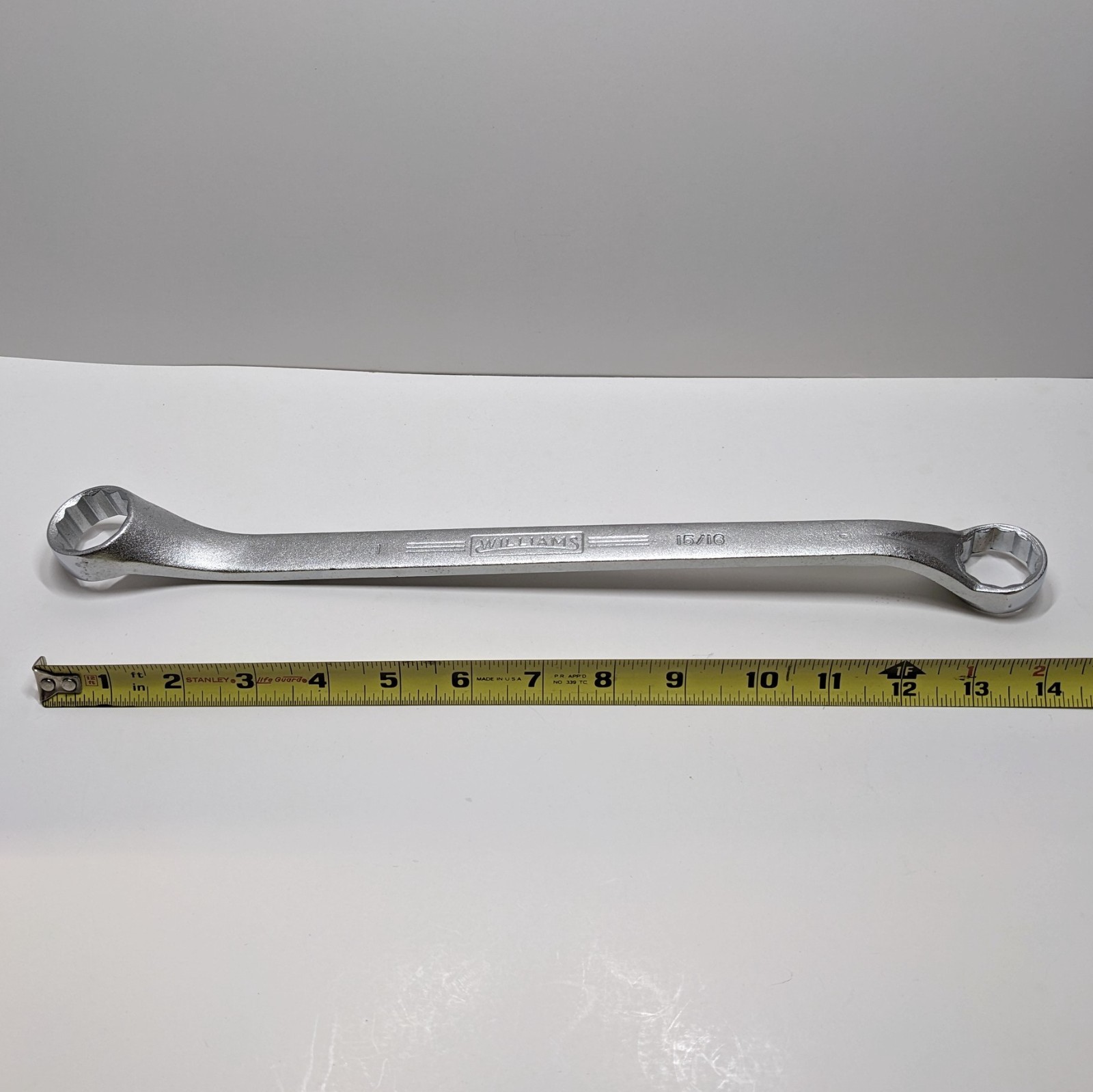 USA Made WILLIAMS 8033C SAE 12 Point 15/16″ x 1″ Double Box Offset Wrench 14.5″