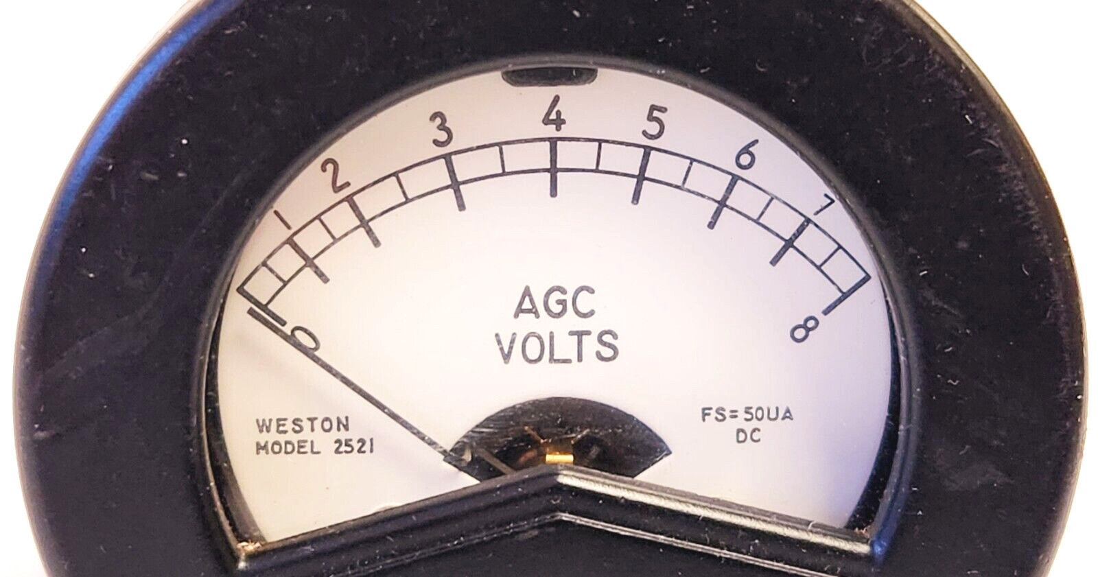 WESTON MODEL 2521 AGC VOLTS PANEL METER, RUGGEDIZED, FS=50UA DC (NEW)