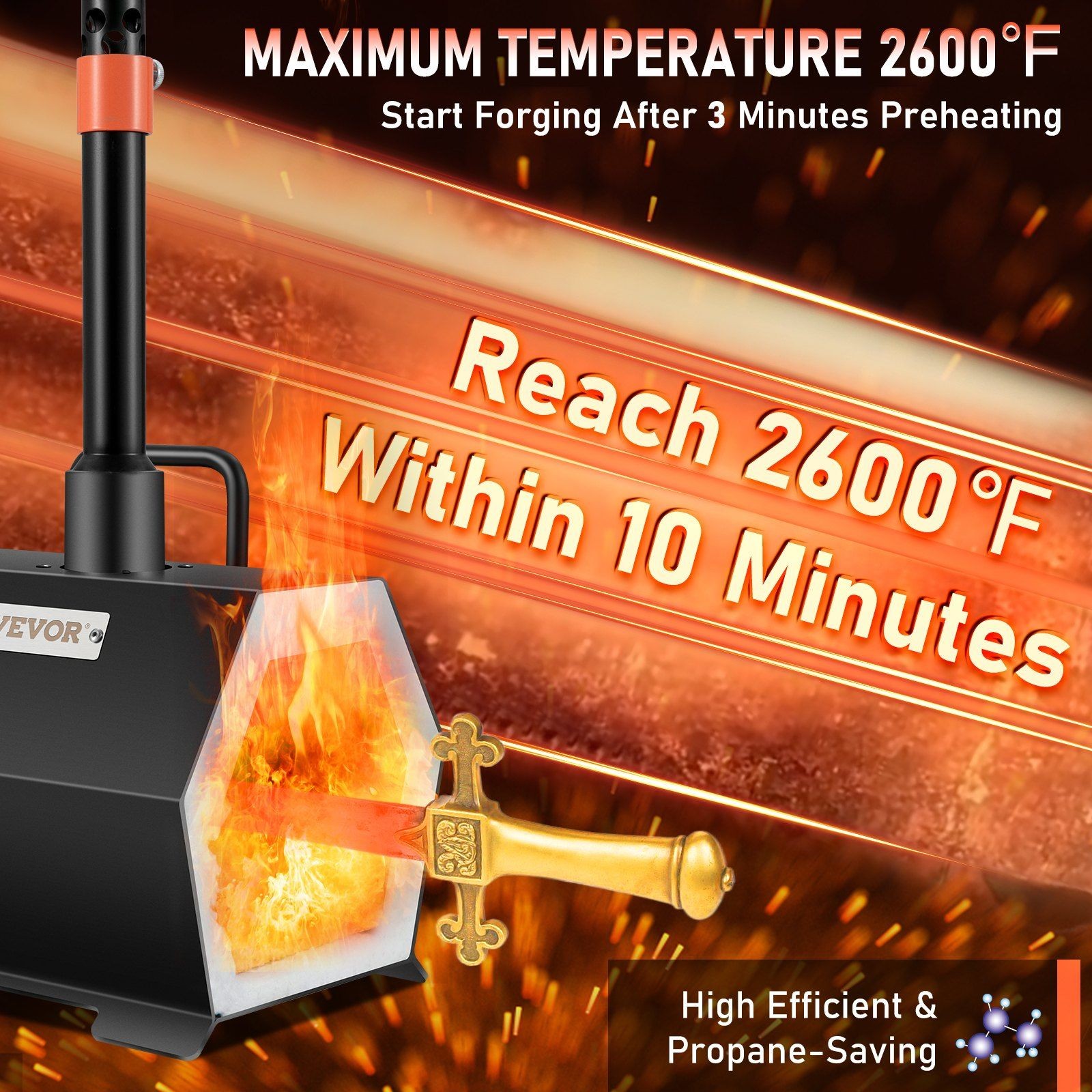 Lightweight Propane Forge 2600°F Single Burner for Artists