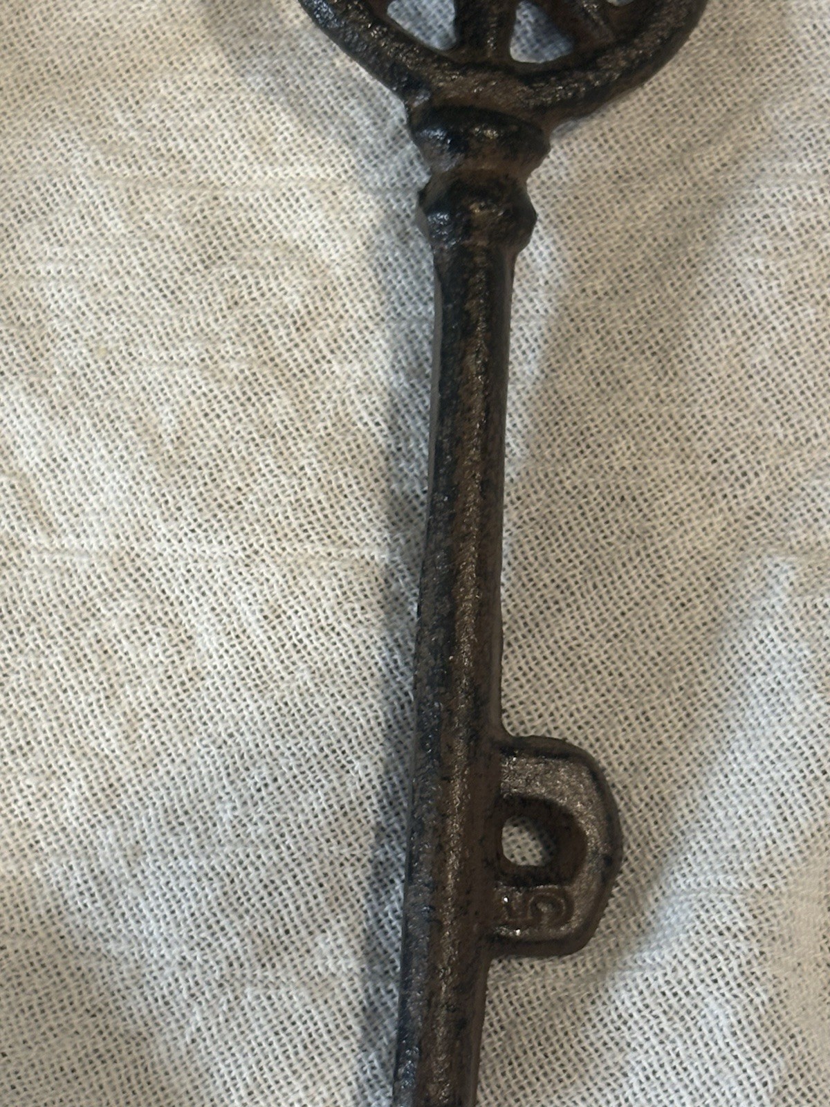 Lot of 2 Vintage Large Metal Skeleton Keys with Large Key Rings