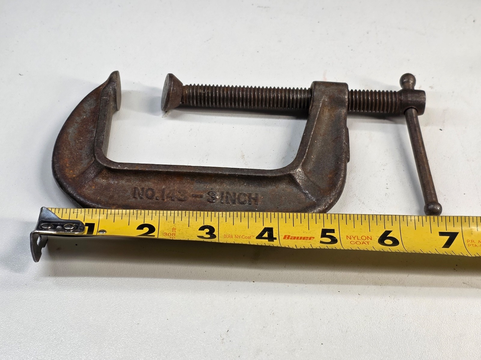 Vintage Brink & Cotton No. 143 C-Clamp 3″ Inch Opening Steel Tool