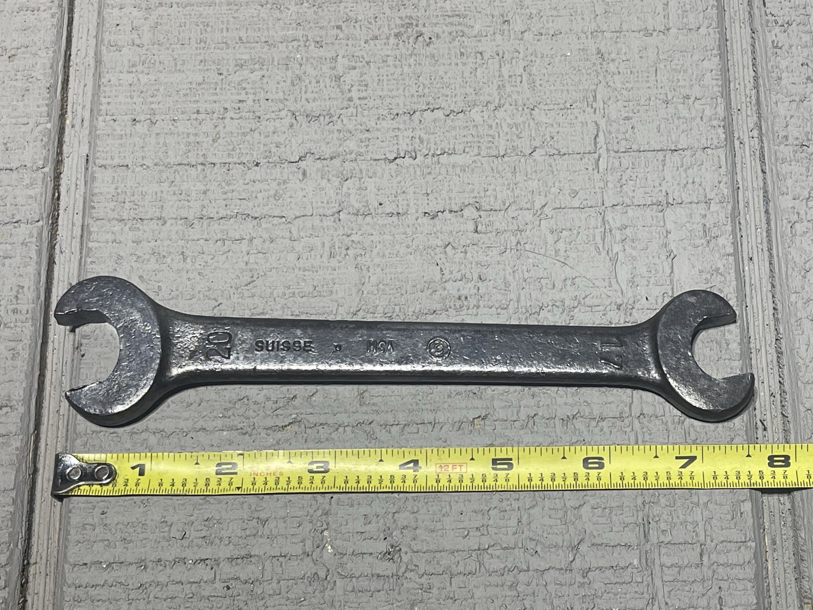 Vtg Eagle Brand SUISSE WSS Switzerland 20mm 17mm Double Open End Wrench