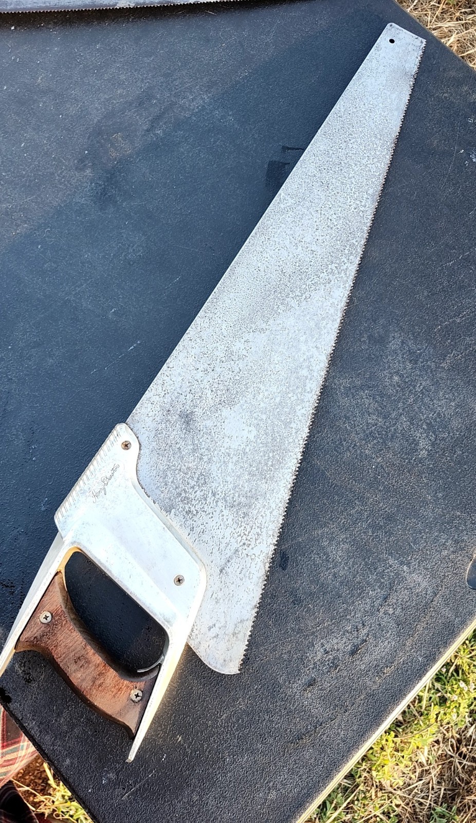 Vintage Henry Disston D-100 Hand Saw 10 Points Aluminum & Wood Handle