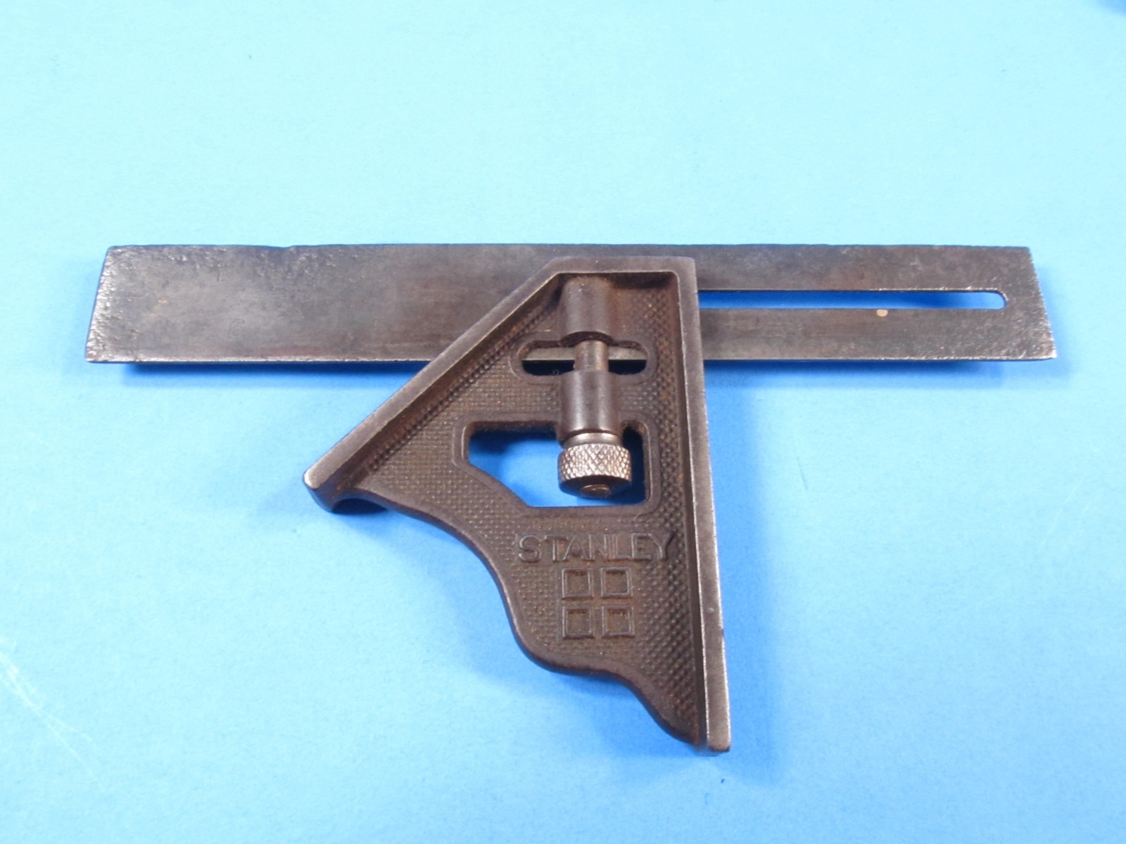 AS-IS lot 7 Stanley No 21 combination try miter squares 6″ 9″ 12″ & one 4 square