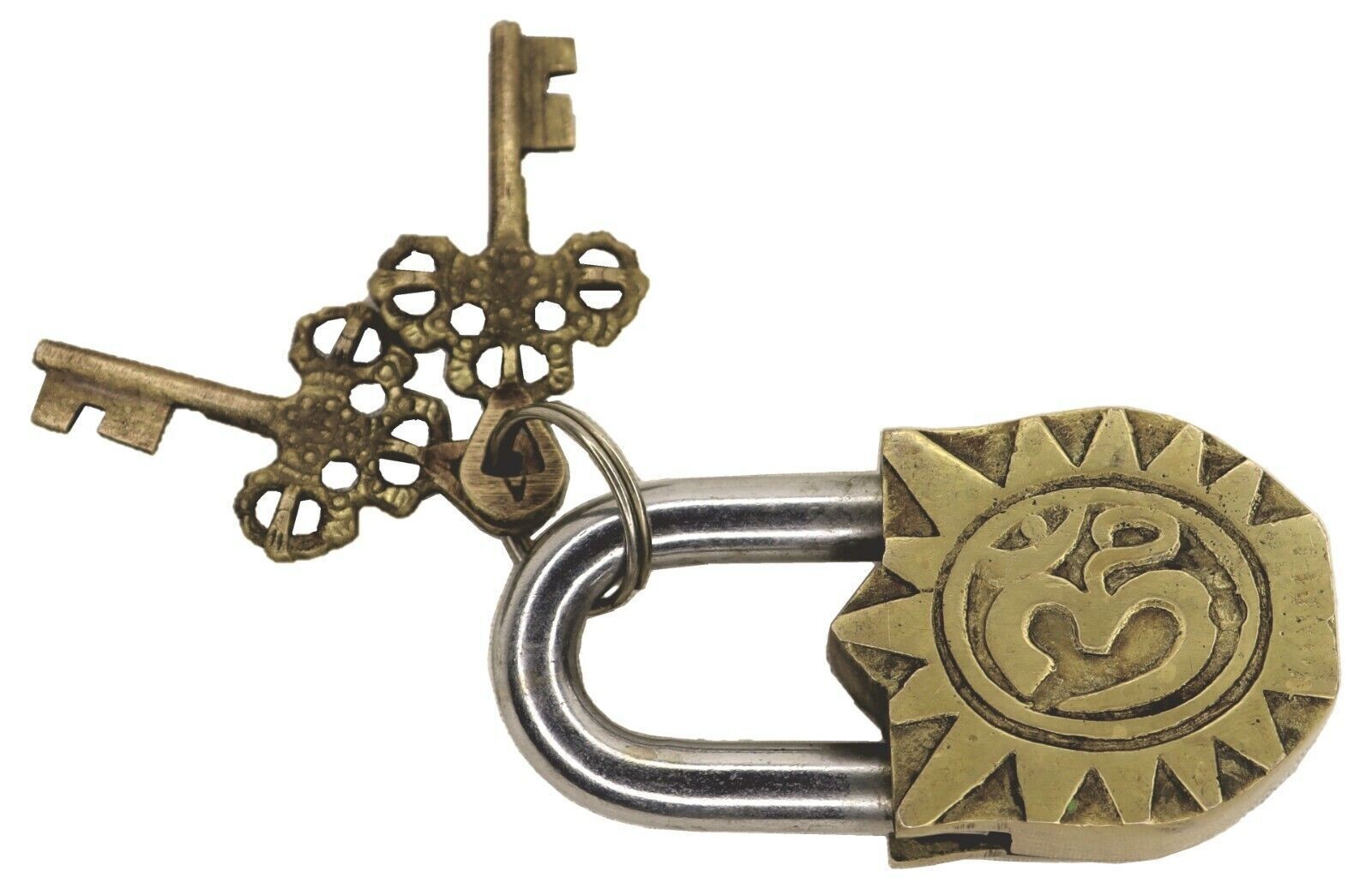 Lord Hanuman Design Padlock Victorian Style Handmade Brass Door Lock Home Décor