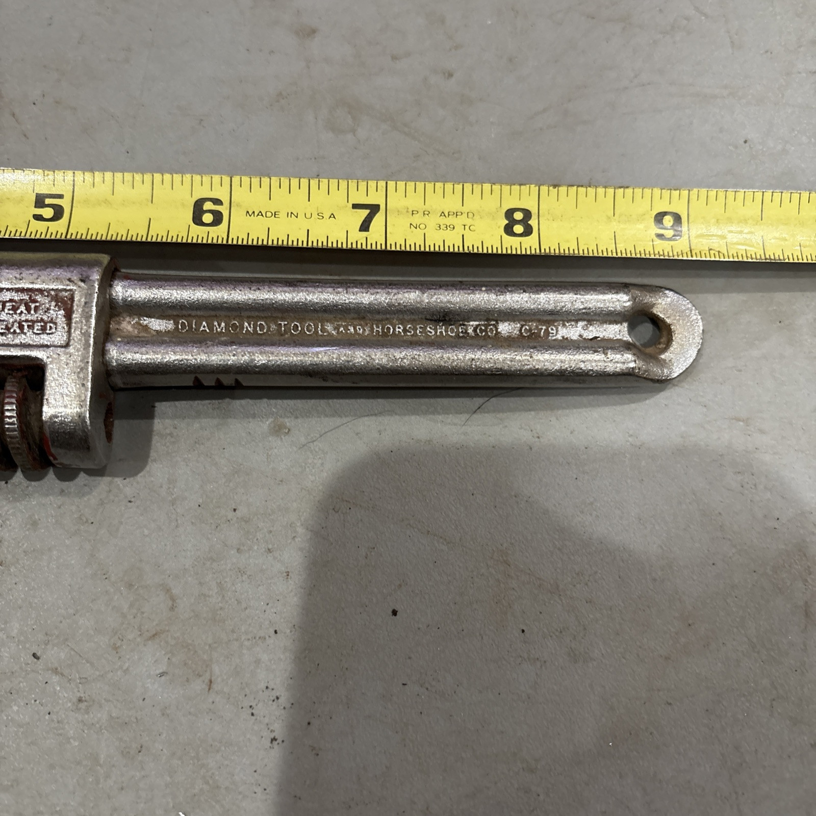 Used Diamond Tool and Horseshoe Co. C-79 Monkey Wrench 9″ Made In USA