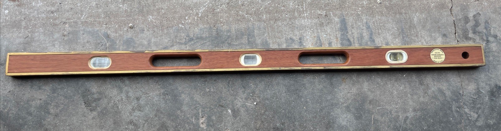 Vintage Wooden Level Brass Bound Velander Peerless 4 Ft / 48” Made in USA