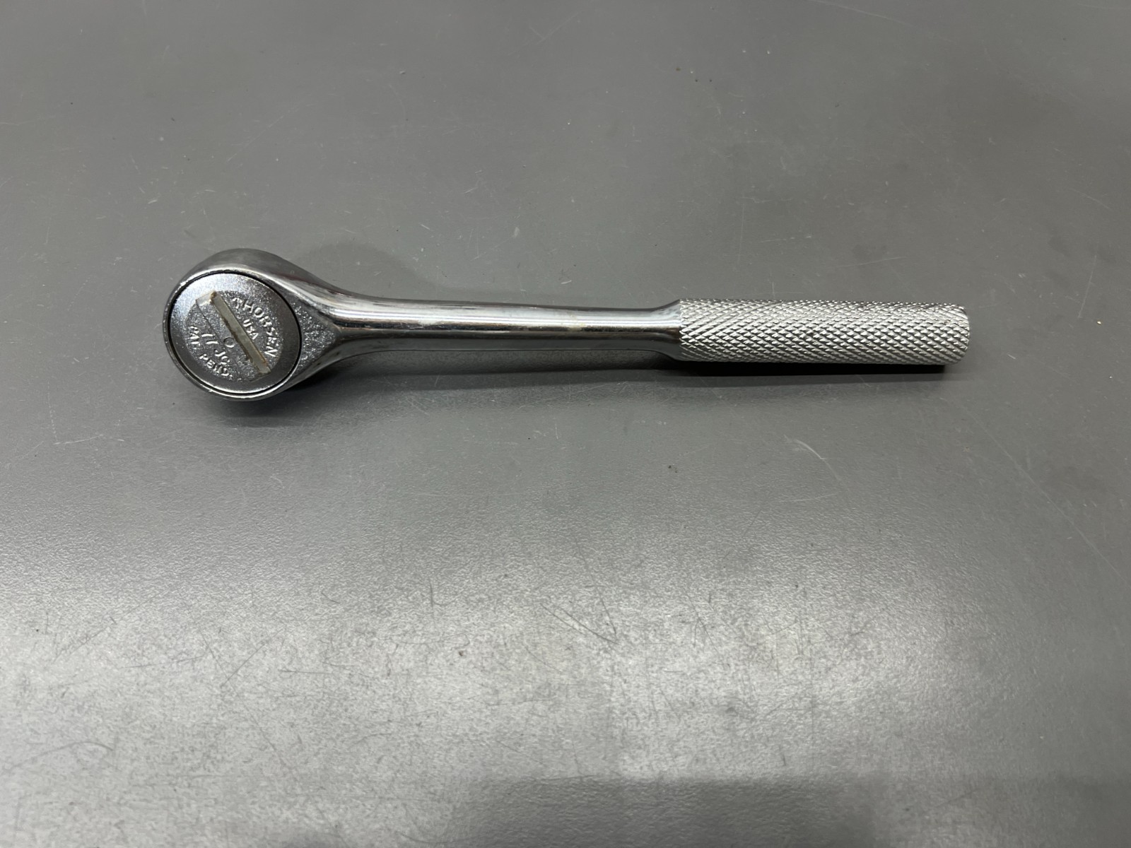 (h) VINTAGE THORSEN 77 JC 3/8″ DRIVE KNURLED HANDLE RATCHET -VGC – USA