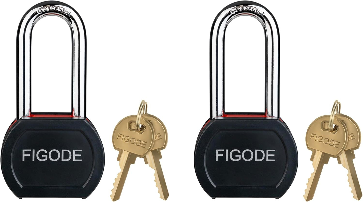 ® Large Sturdy Steel Locks with 4 Same Keys, Heavy Duty Padlock, 2-3/4″ Wide, 2.