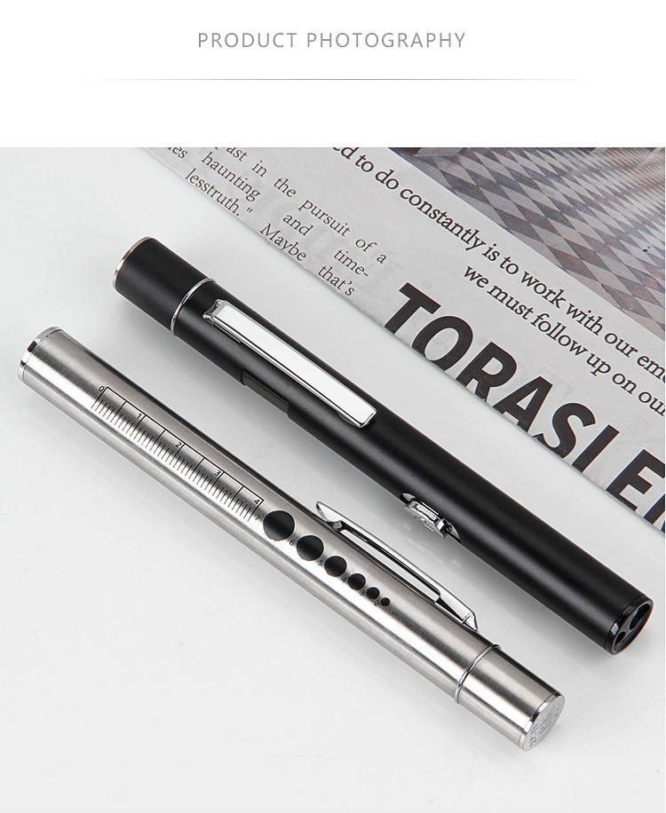 2 Pcs Pen Light with Pupil Gauge LED Penlight for Nurses Doctors Nursing Student