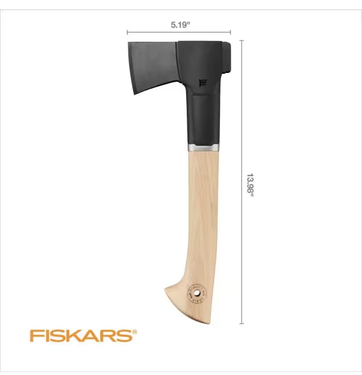 Fiskars 14 in Hickory Wood Handle Norden Camp Hatchet N7