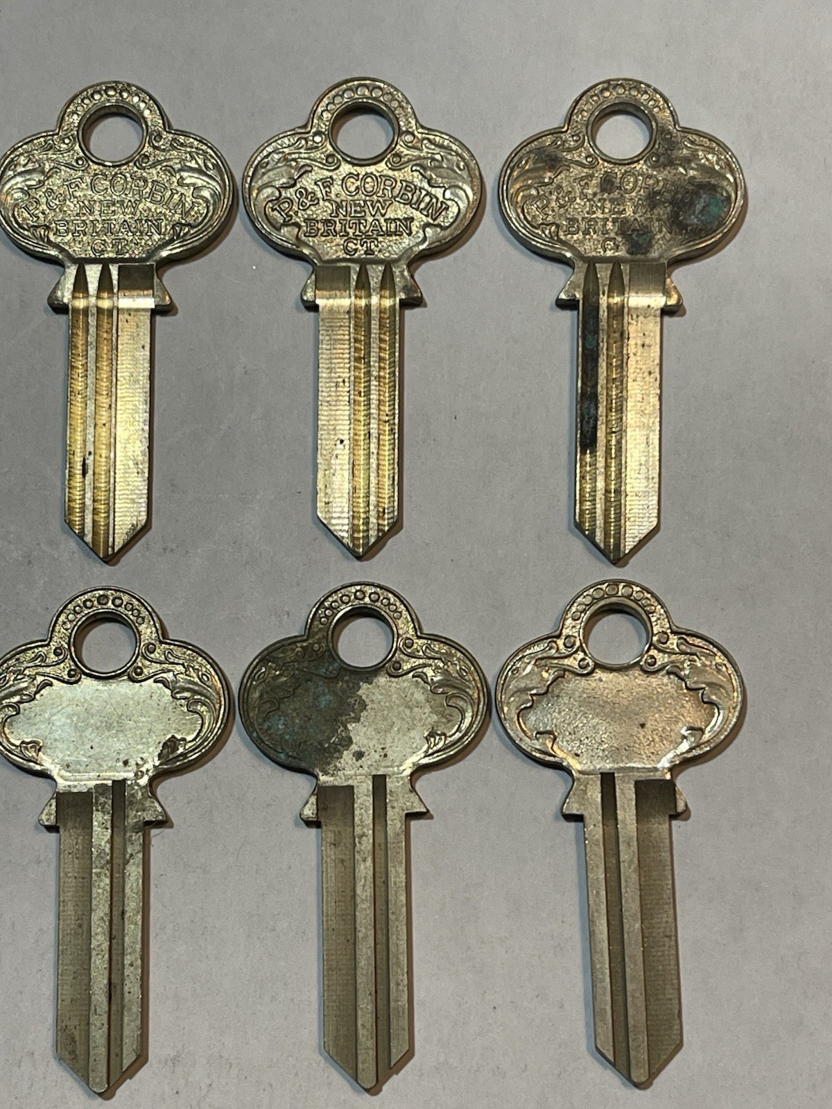 LOT of 16 P & F CORBIN Key Blanks NOS Uncut Blank Brass USA Locksmith Supplies